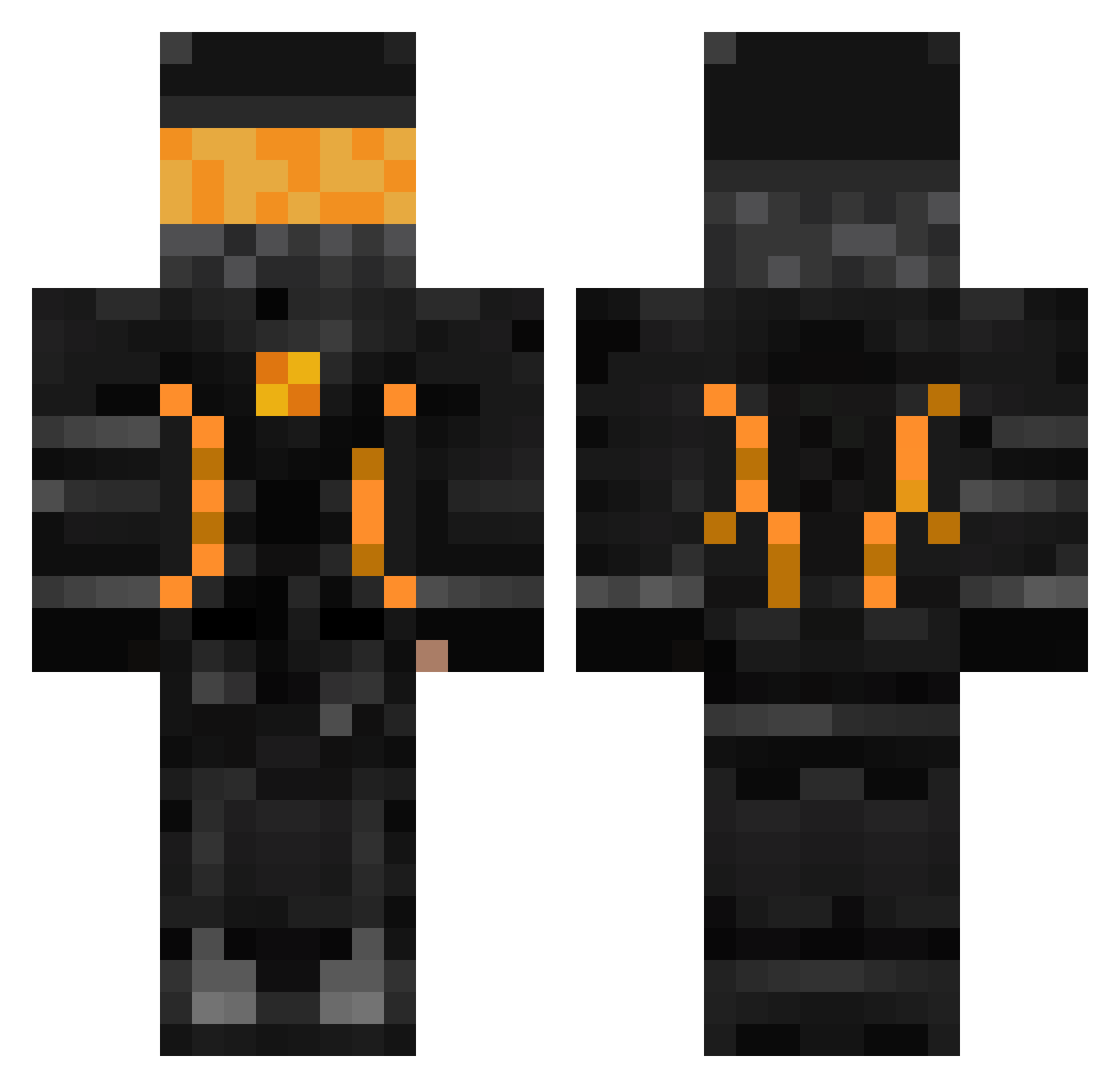 WaporPL Minecraft skin, front and back view