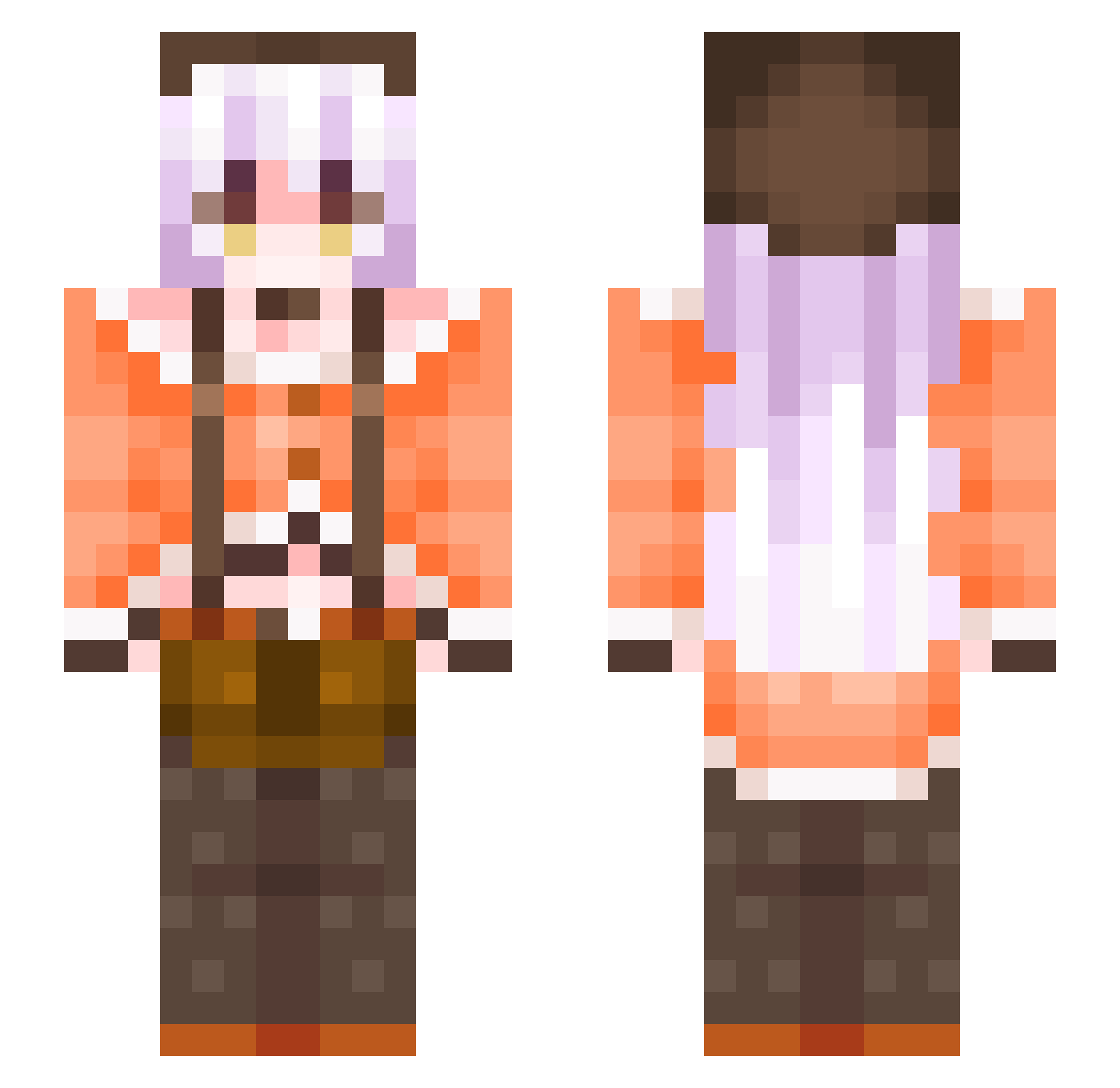 Axolot66 Minecraft skin, front and back view