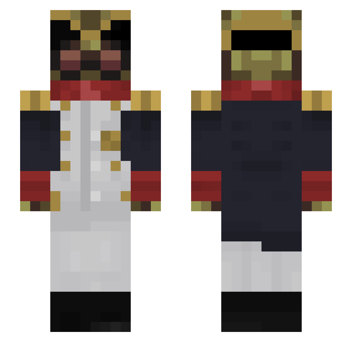 TheRa4ina Minecraft skin, front and back view
