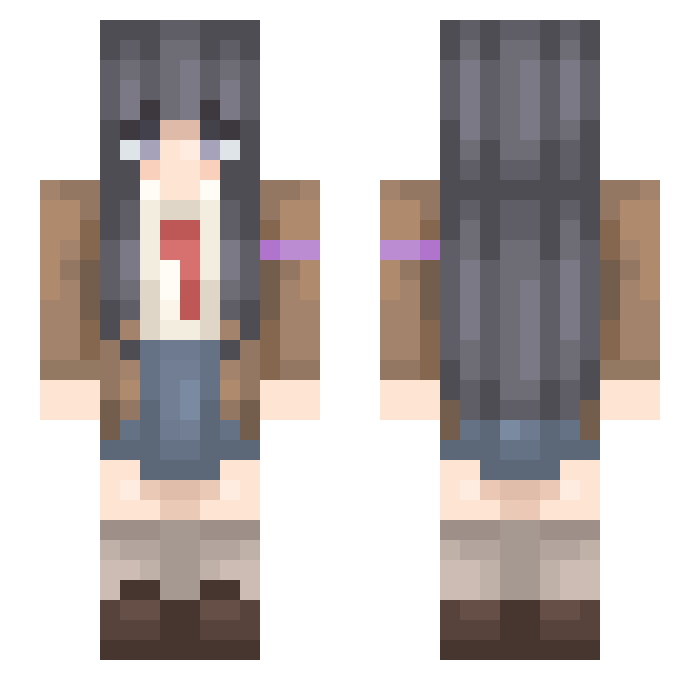 RiskNo Minecraft skin, front and back view
