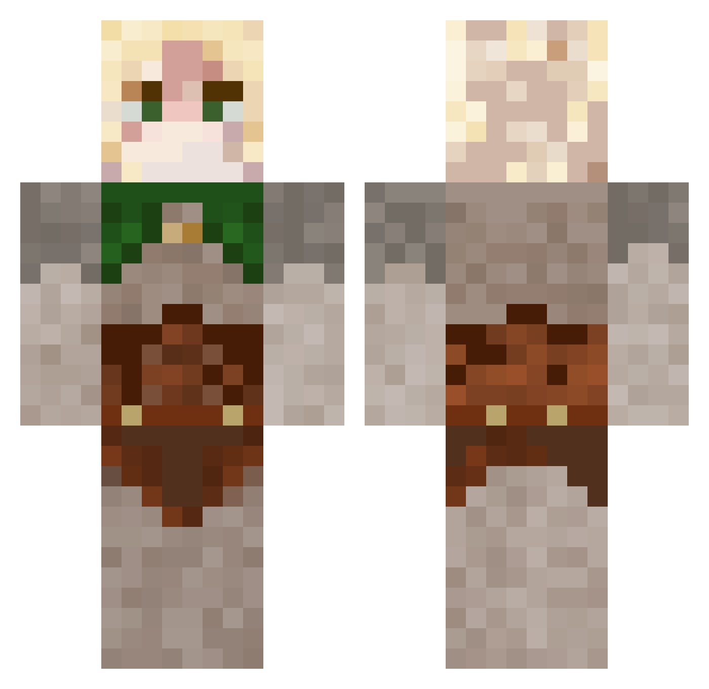 Kllowde Minecraft skin, front and back view