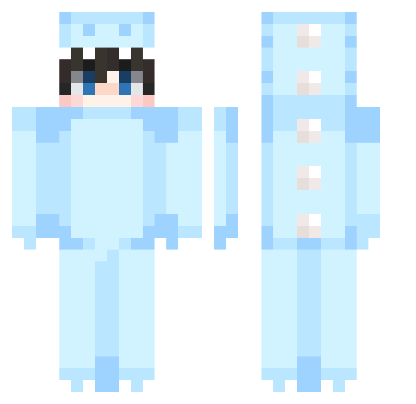 sodzi Minecraft skin, front and back view