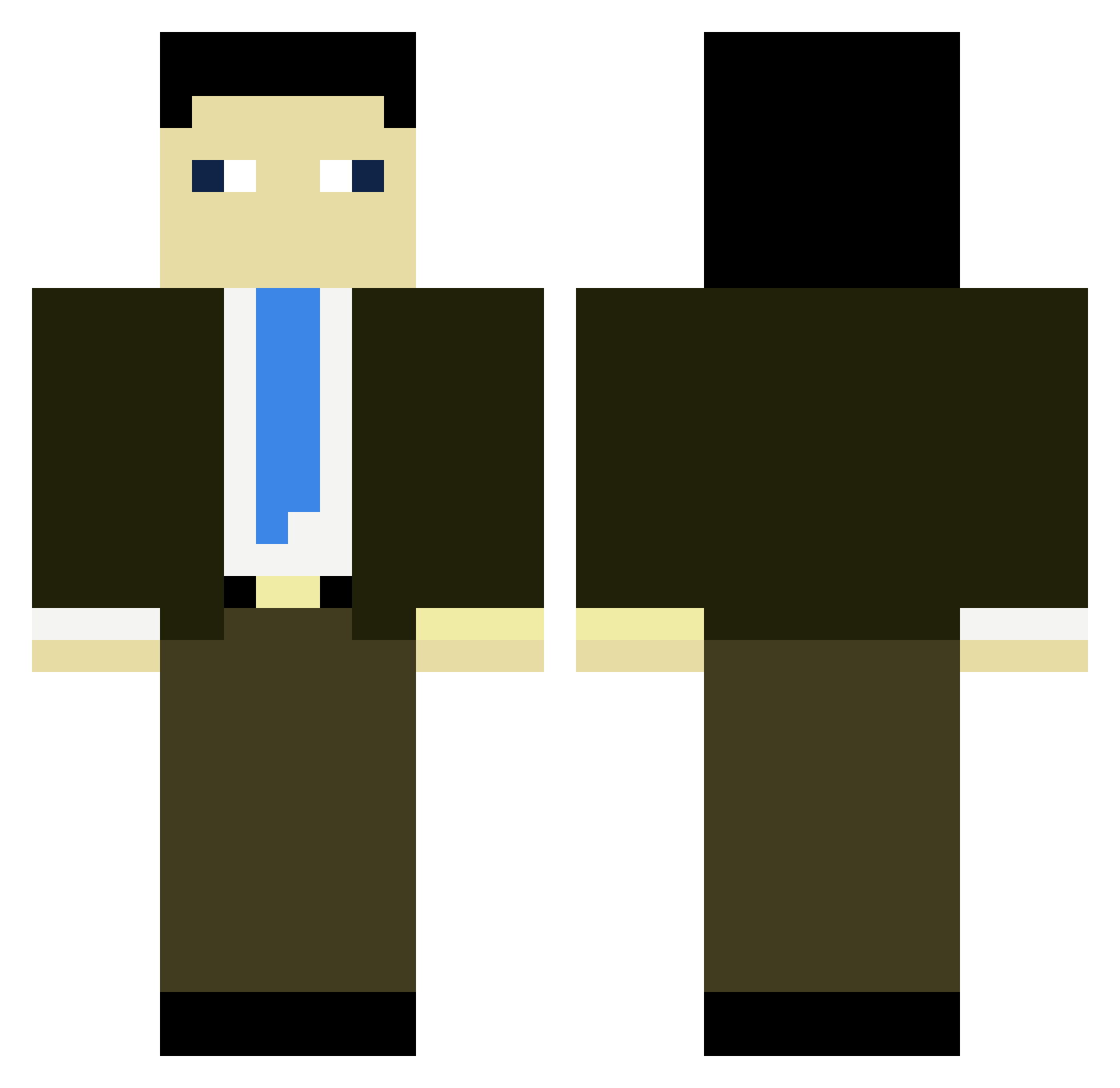 Monochrome_I Minecraft skin, front and back view