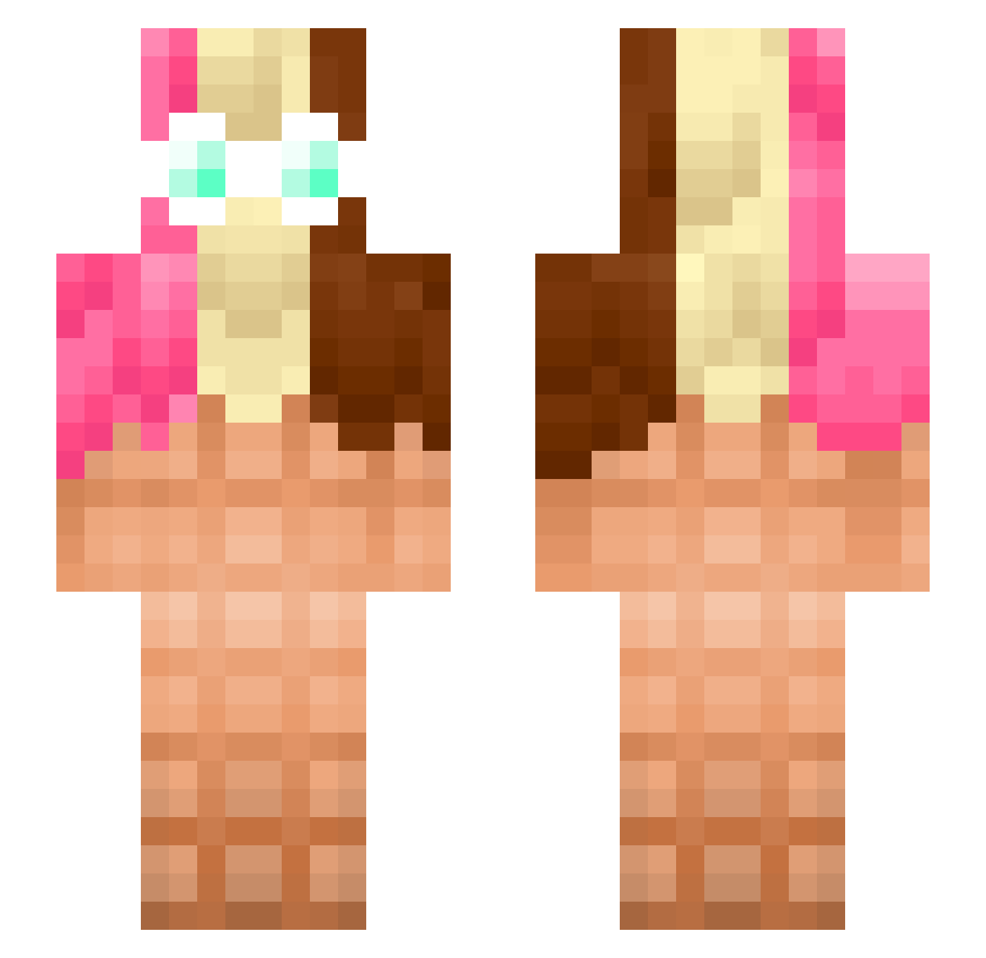 Timness Minecraft skin, front and back view