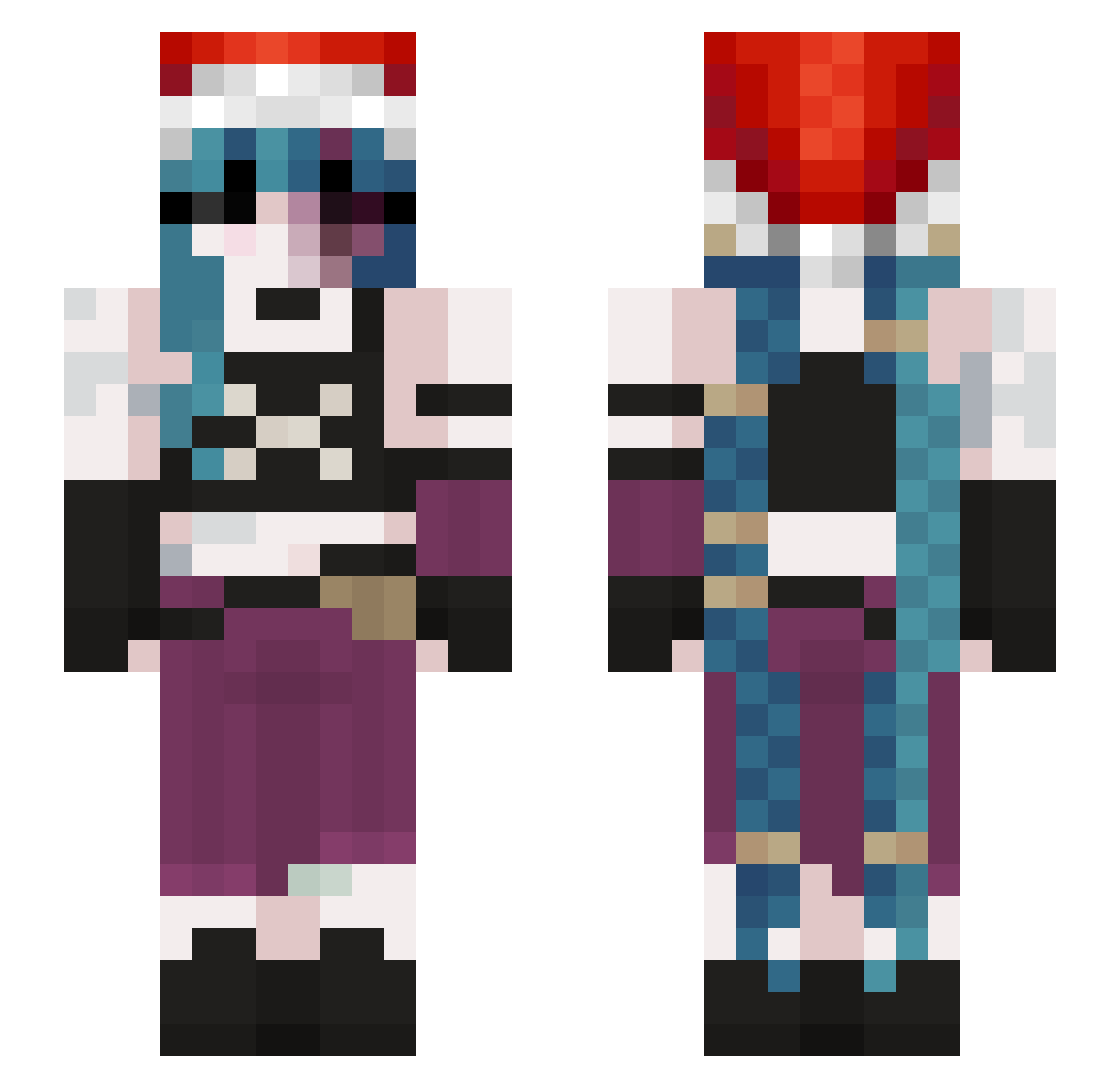 Trotuninja13 Minecraft skin, front and back view