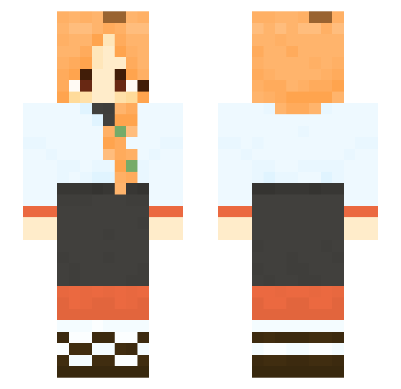 Oatmeal_386 Minecraft skin, front and back view