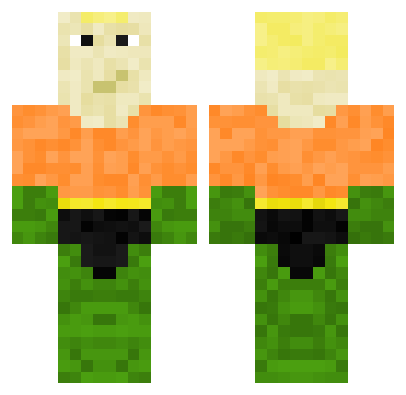 HotDaddys Minecraft skin, front and back view