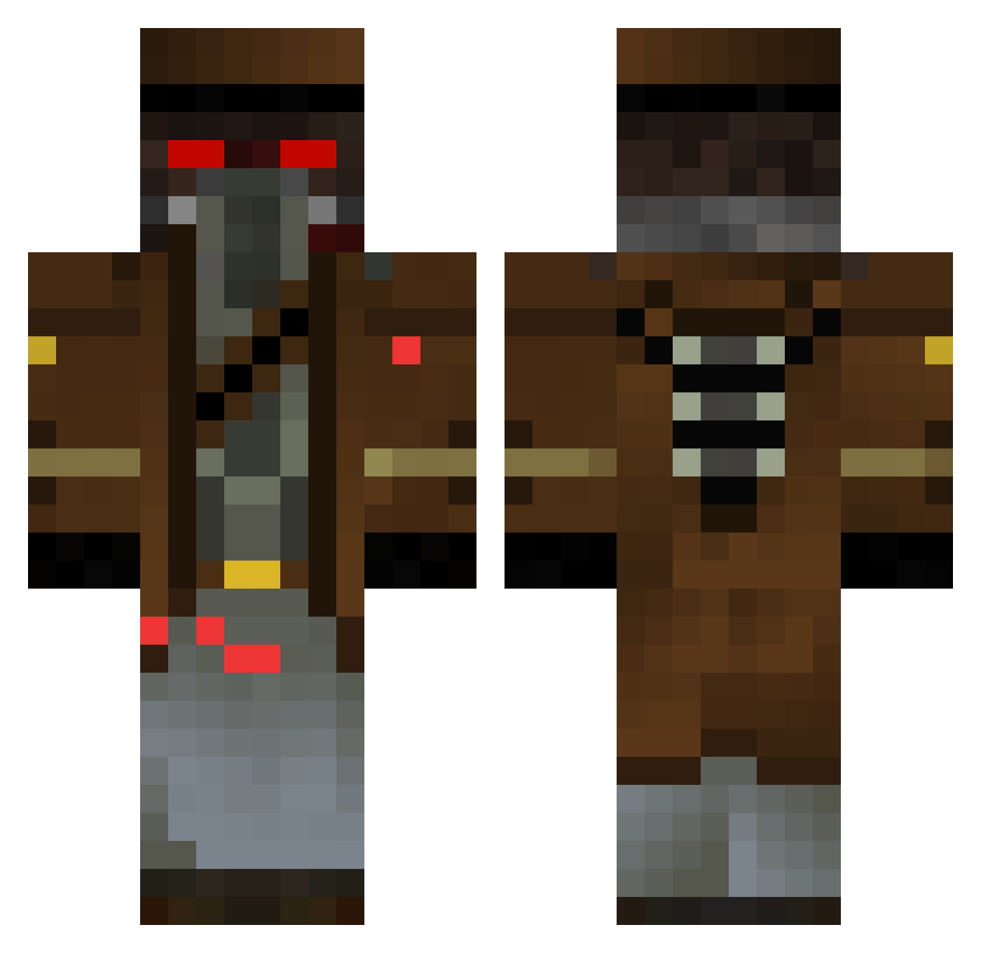FreeDomCry Minecraft skin, front and back view