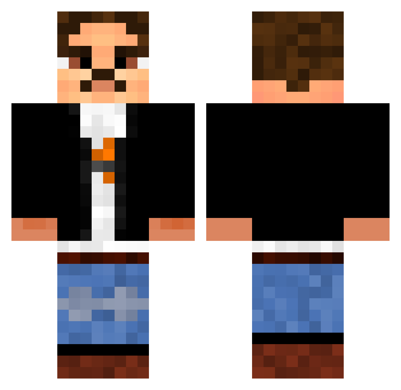 CallMeDindin Minecraft skin, front and back view