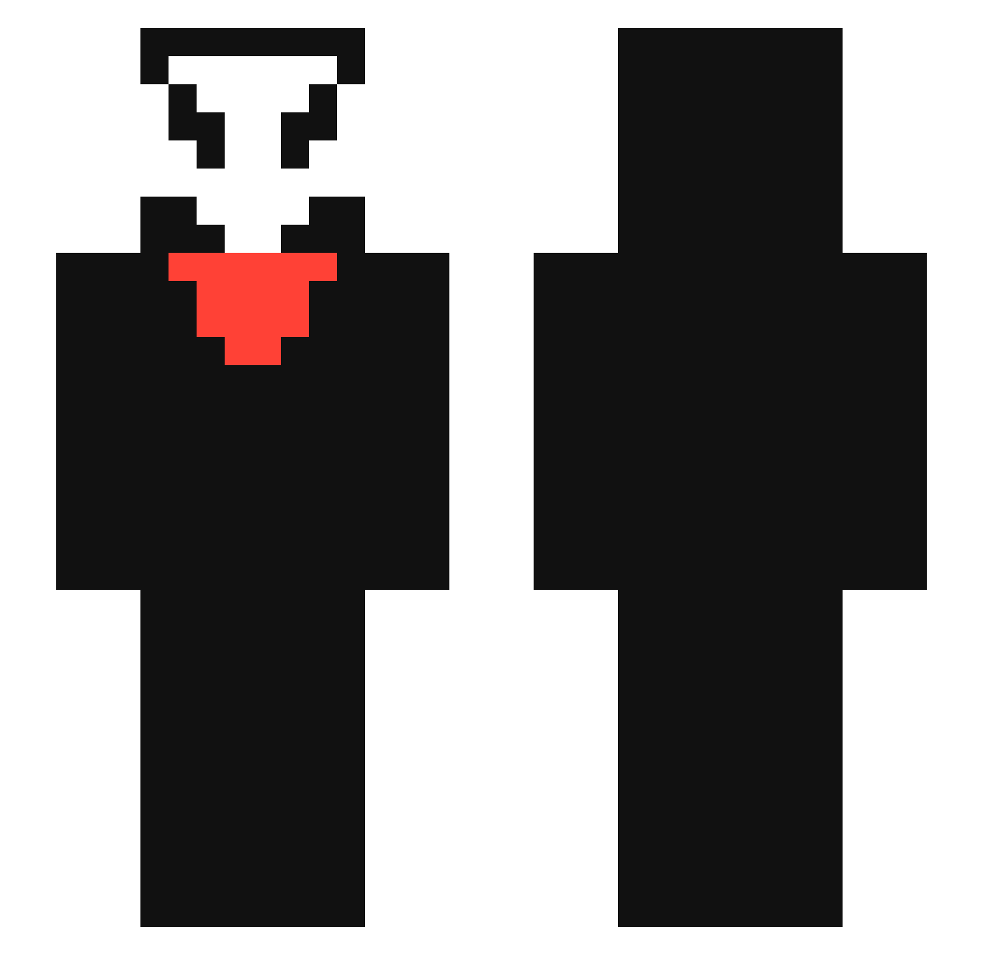CLONE_DARK Minecraft skin, front and back view