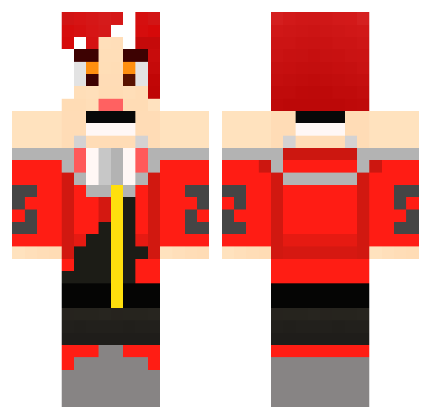 MIYABI_TEN Minecraft skin, front and back view