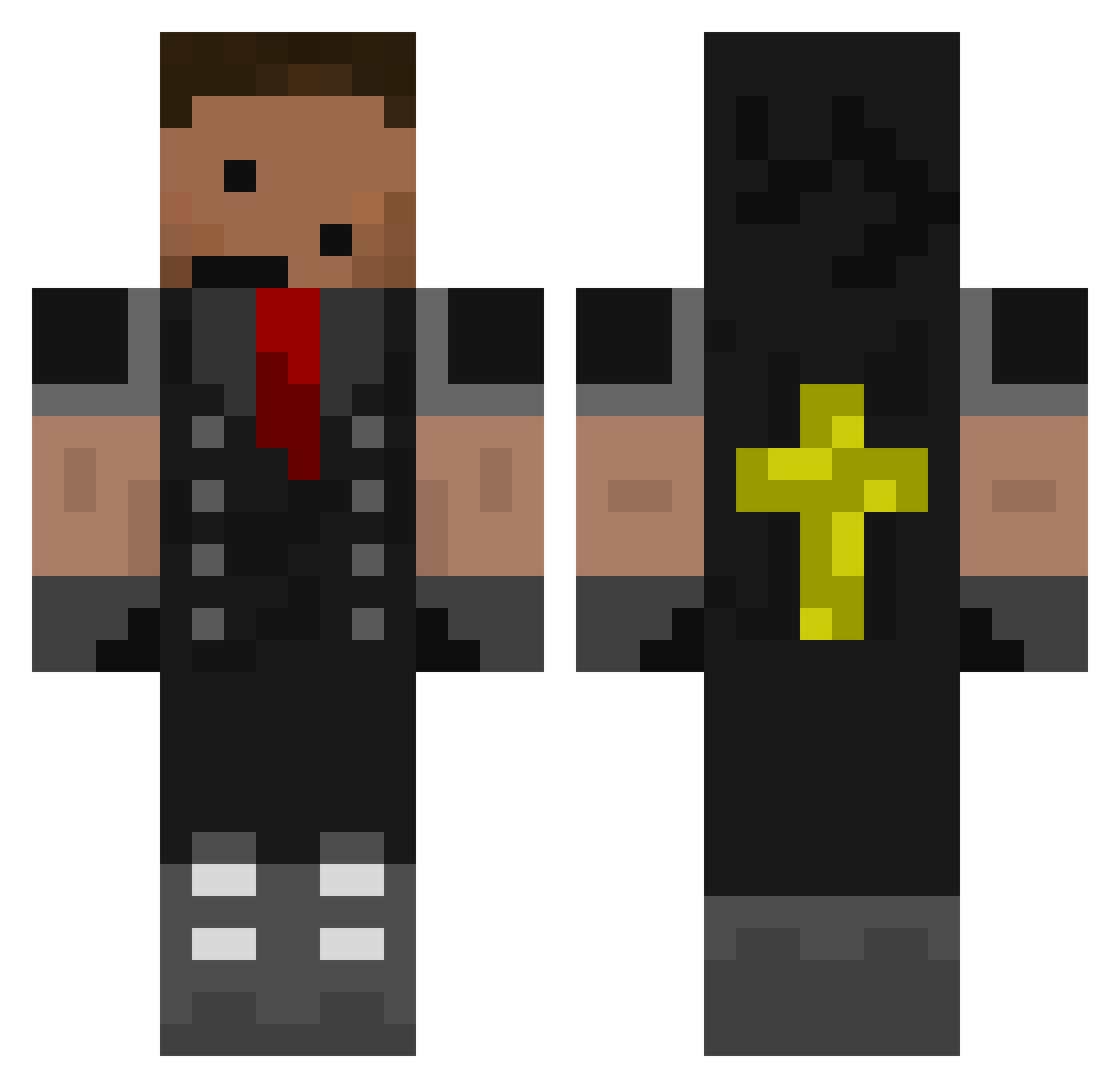 CIXIVIIXIV Minecraft skin, front and back view