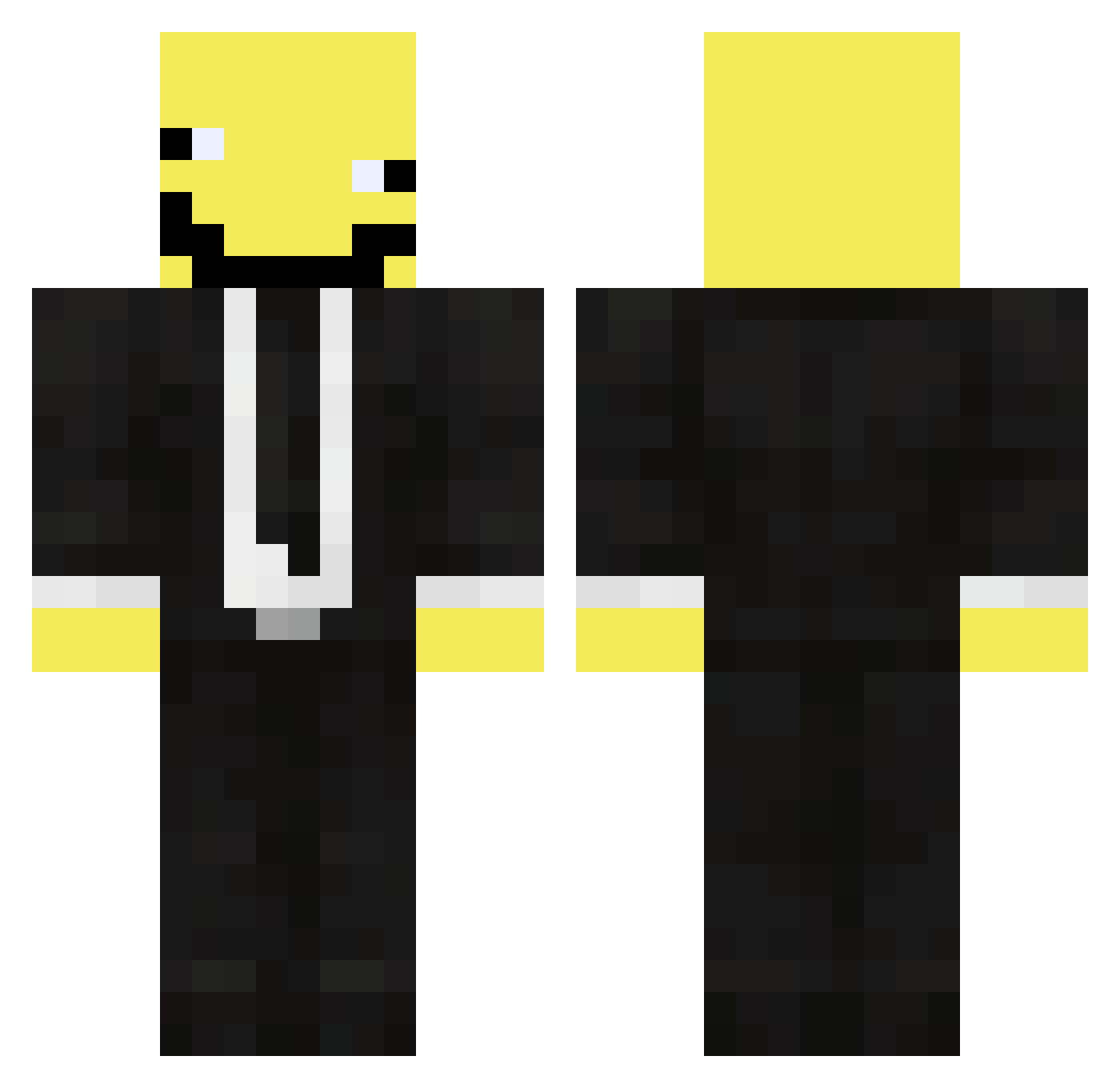 Plaxic Minecraft skin, front and back view