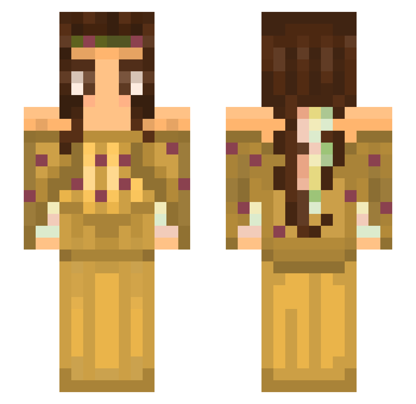 kyattocat Minecraft skin, front and back view