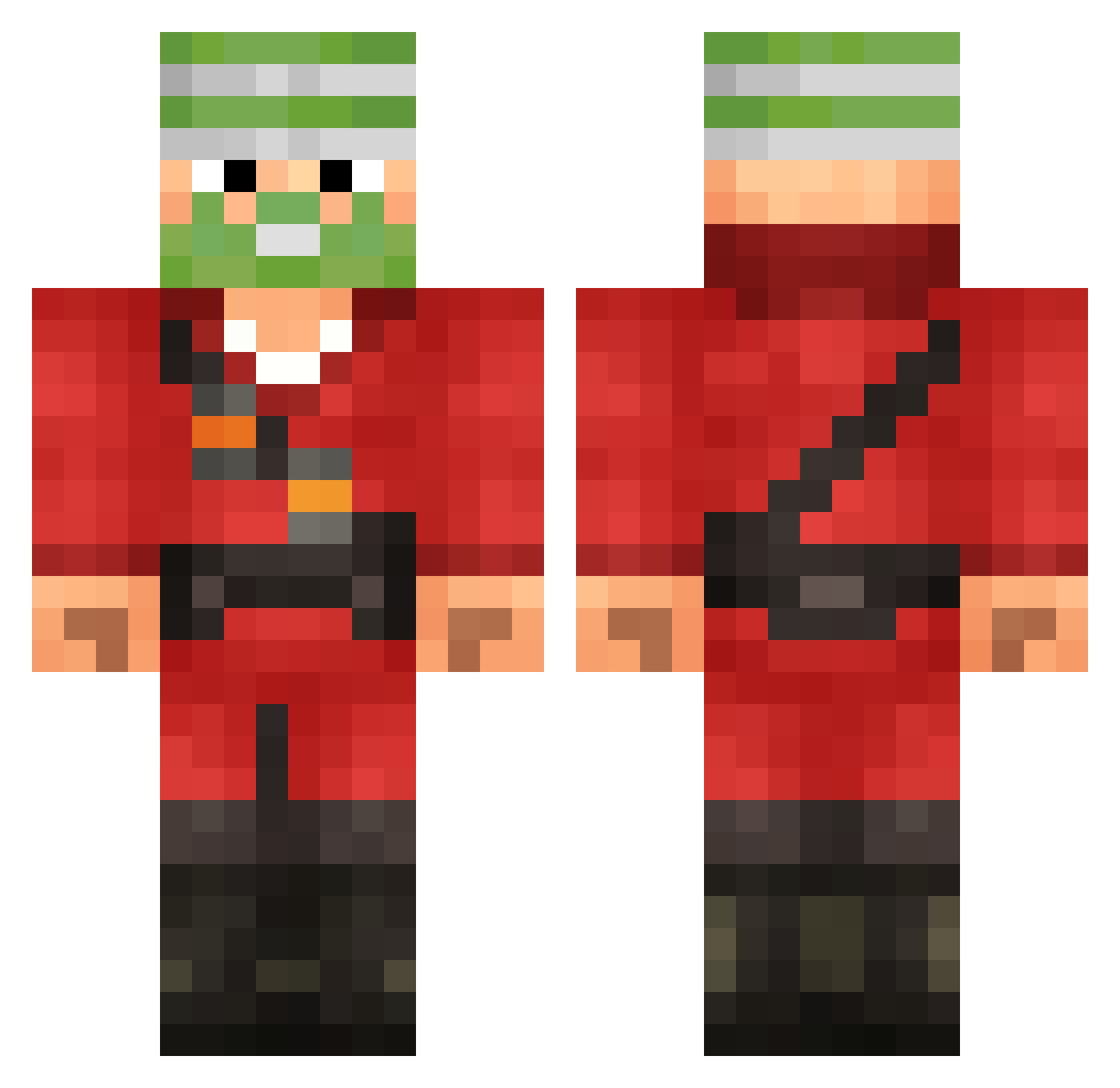Lofiat Minecraft skin, front and back view