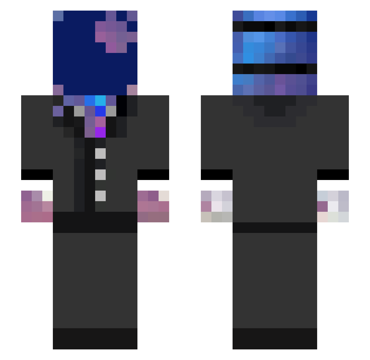 derejz Minecraft skin, front and back view