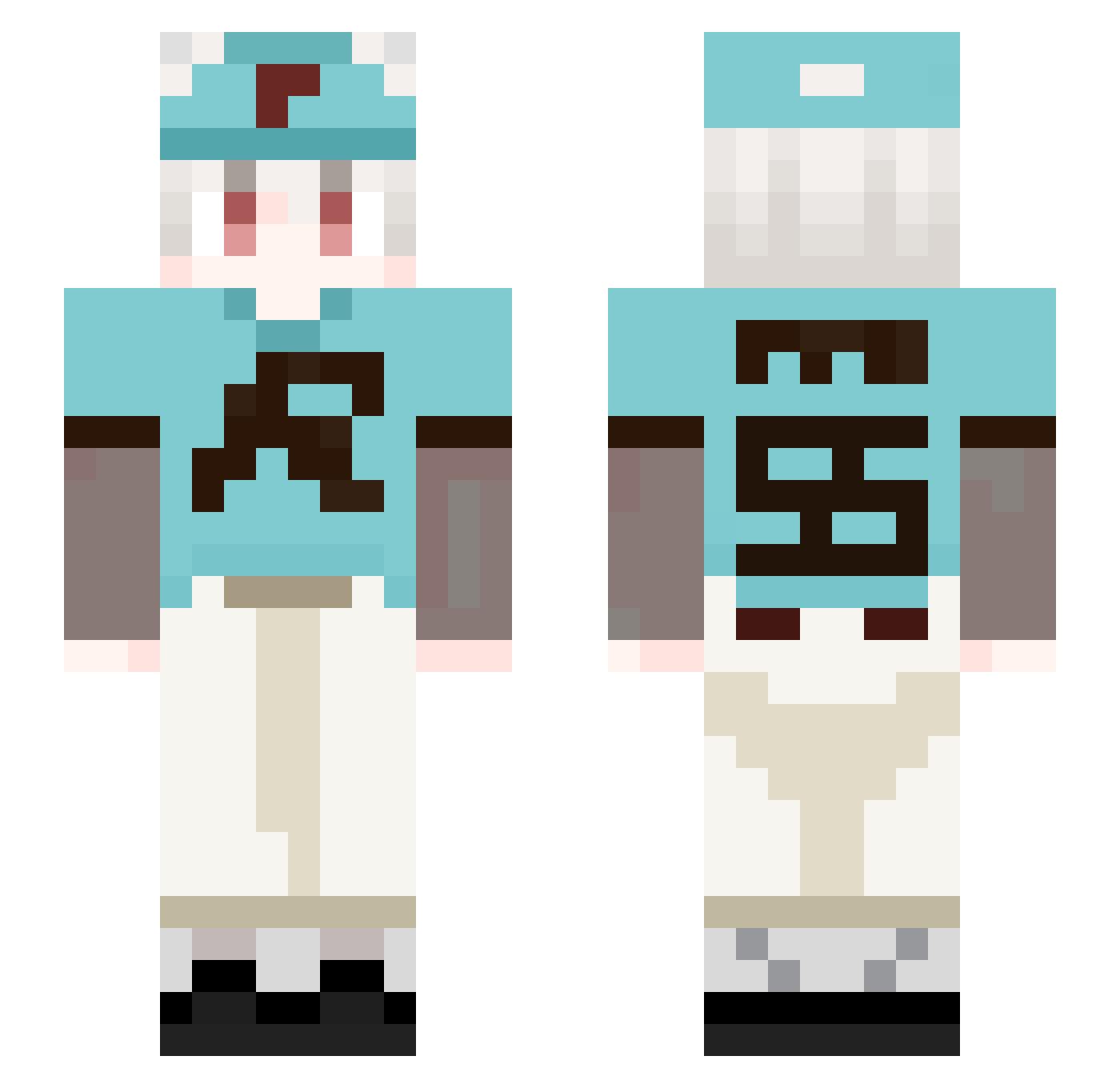 simnoell Minecraft skin, front and back view