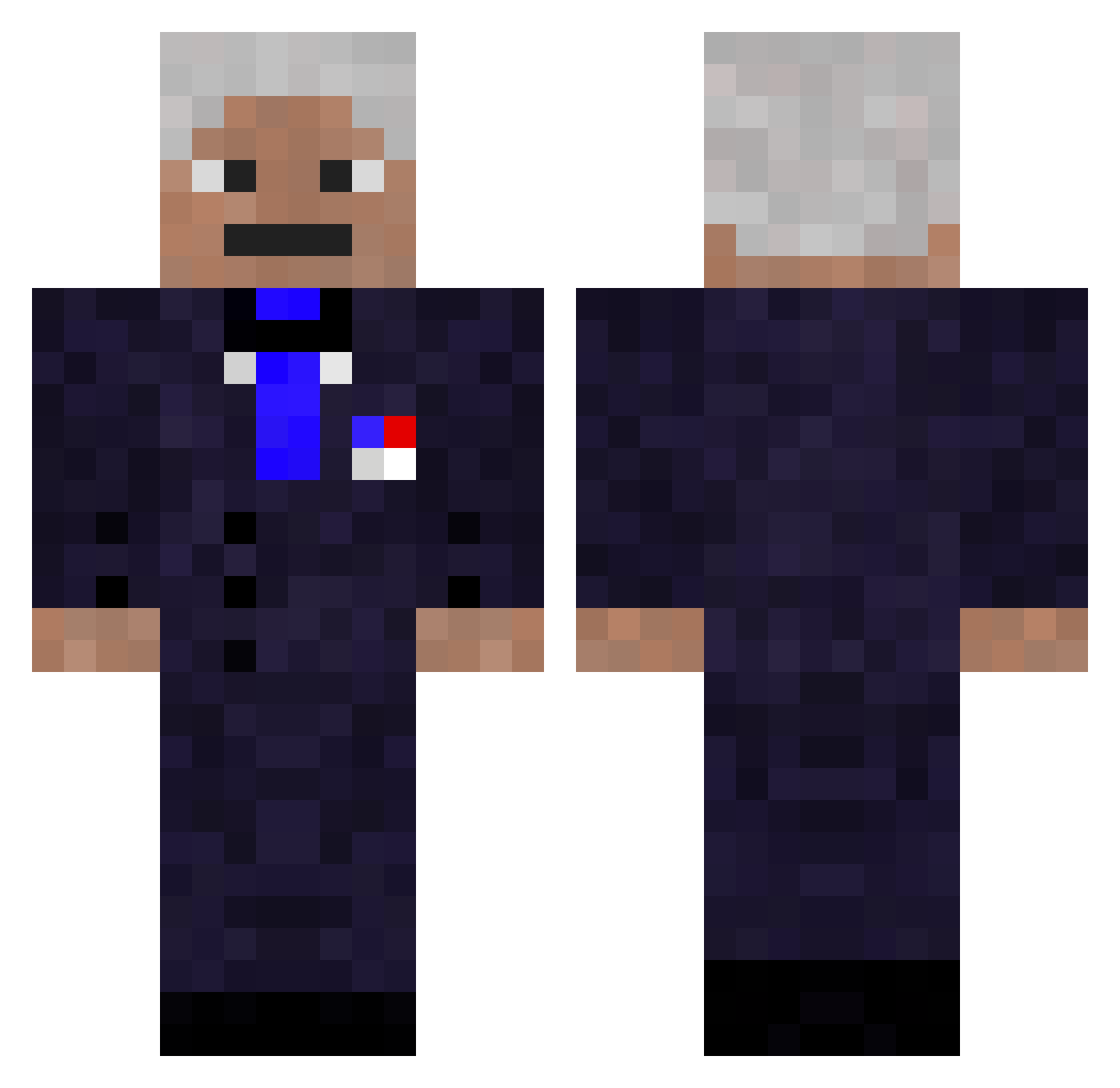 Angelmask Minecraft skin, front and back view