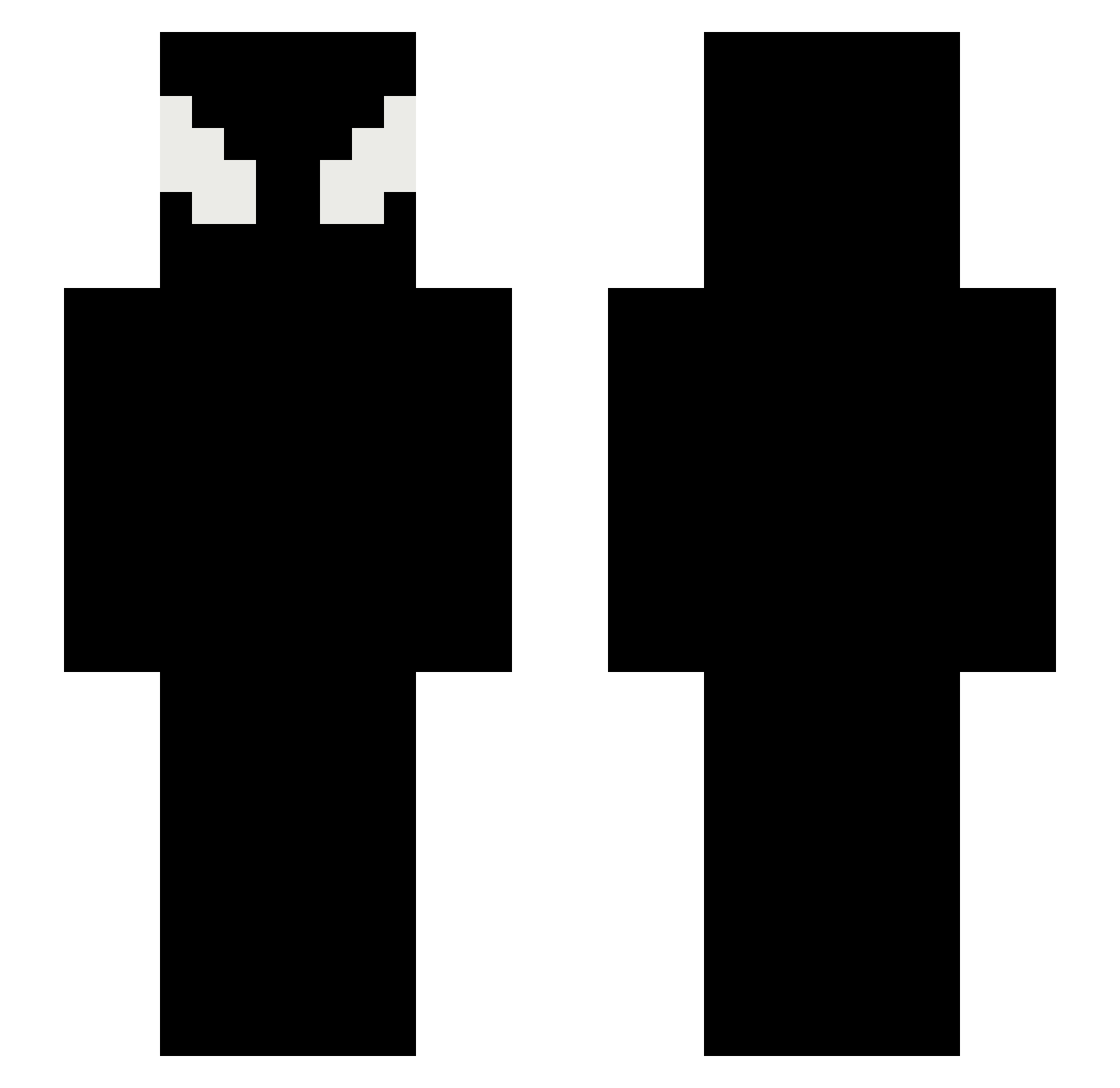 blackwute Minecraft skin, front and back view
