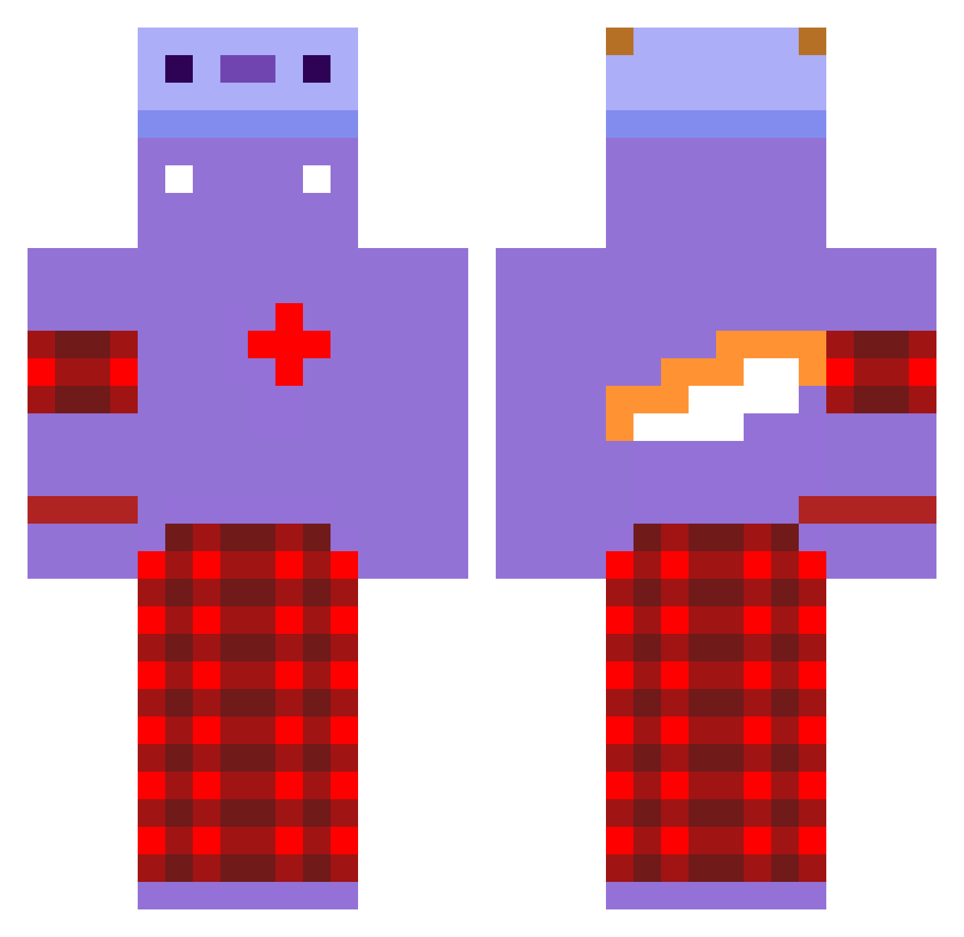 DrSushiMC Minecraft skin, front and back view