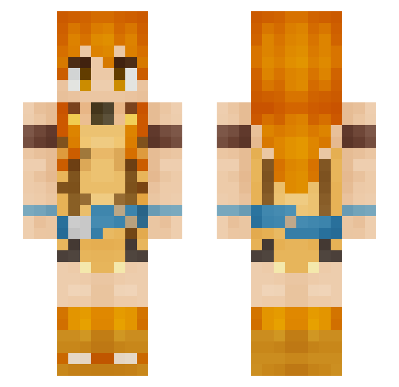LlamaLassCrbSlyr Minecraft skin, front and back view