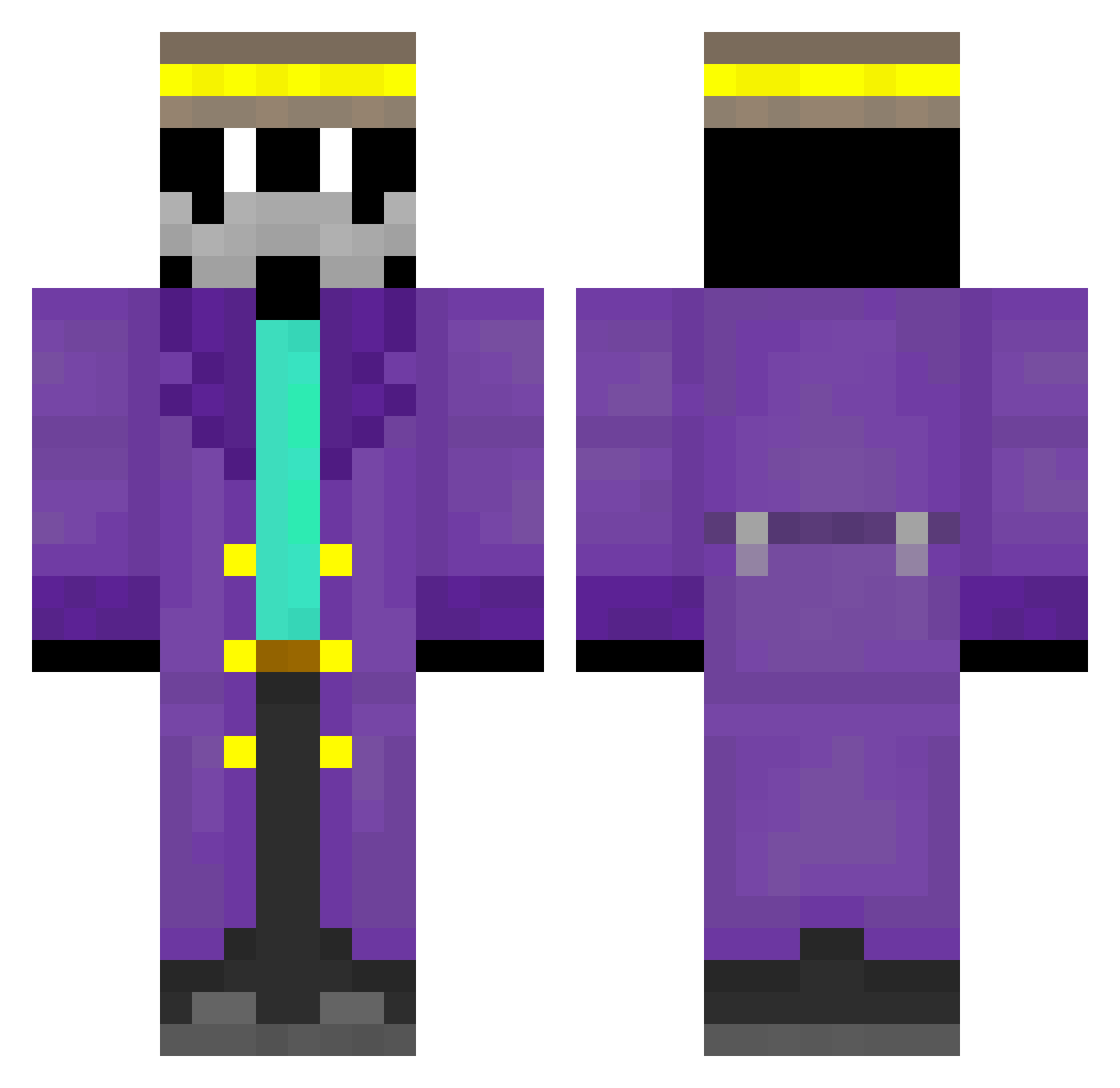 Waffleman_6969 Minecraft skin, front and back view