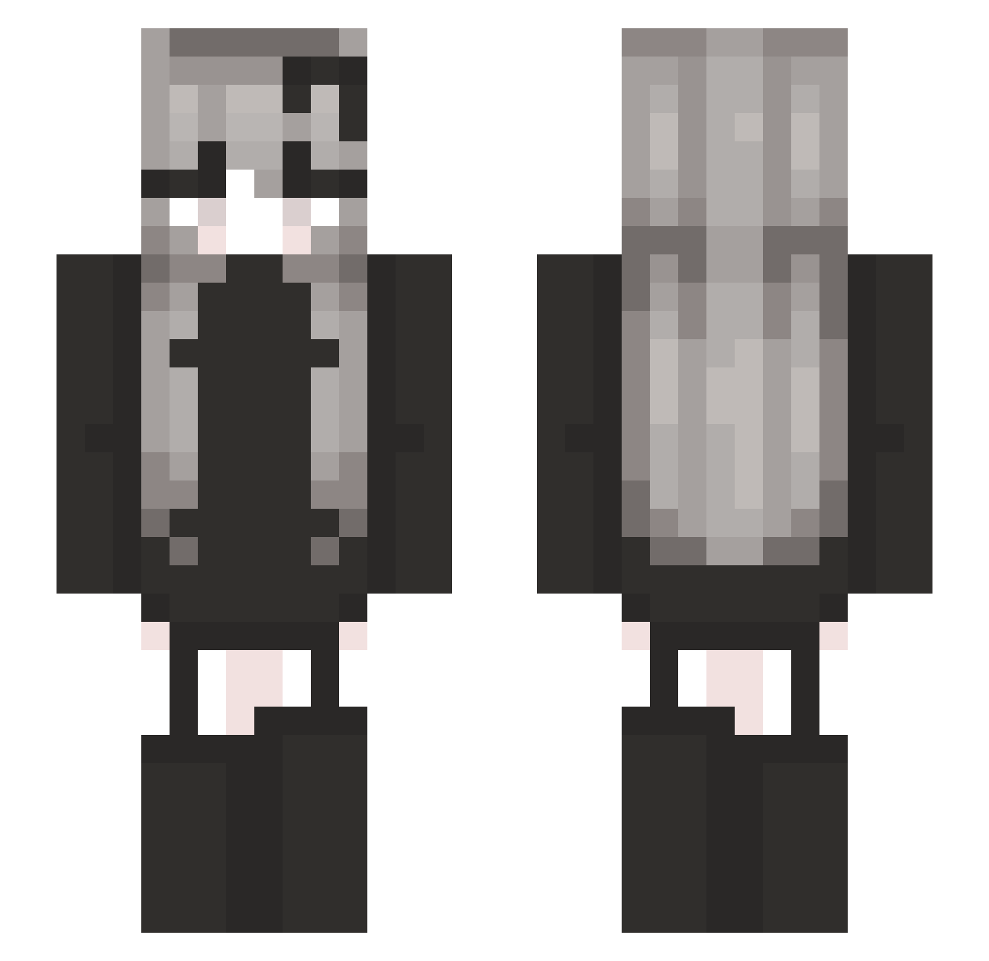 mightrain Minecraft skin, front and back view