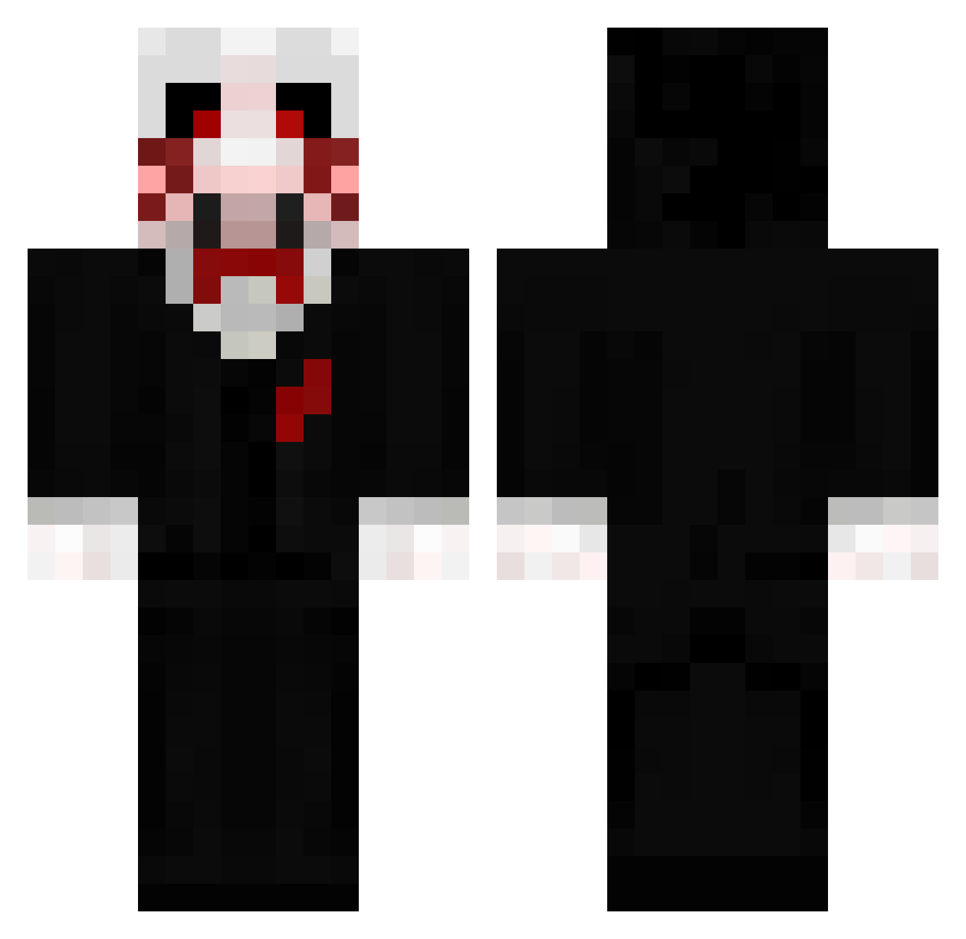 Knucior Minecraft skin, front and back view