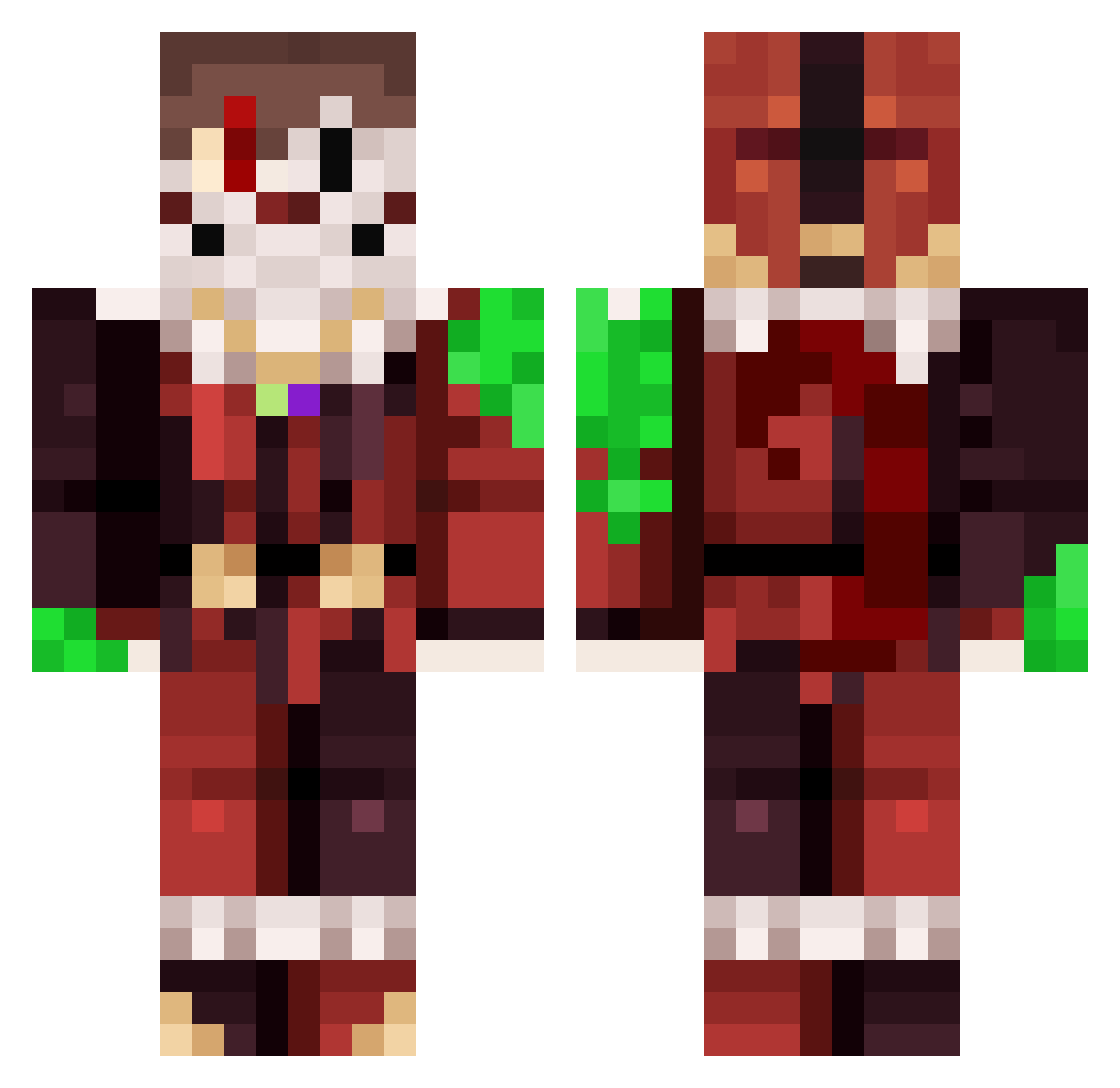 C_Theseus Minecraft skin, front and back view