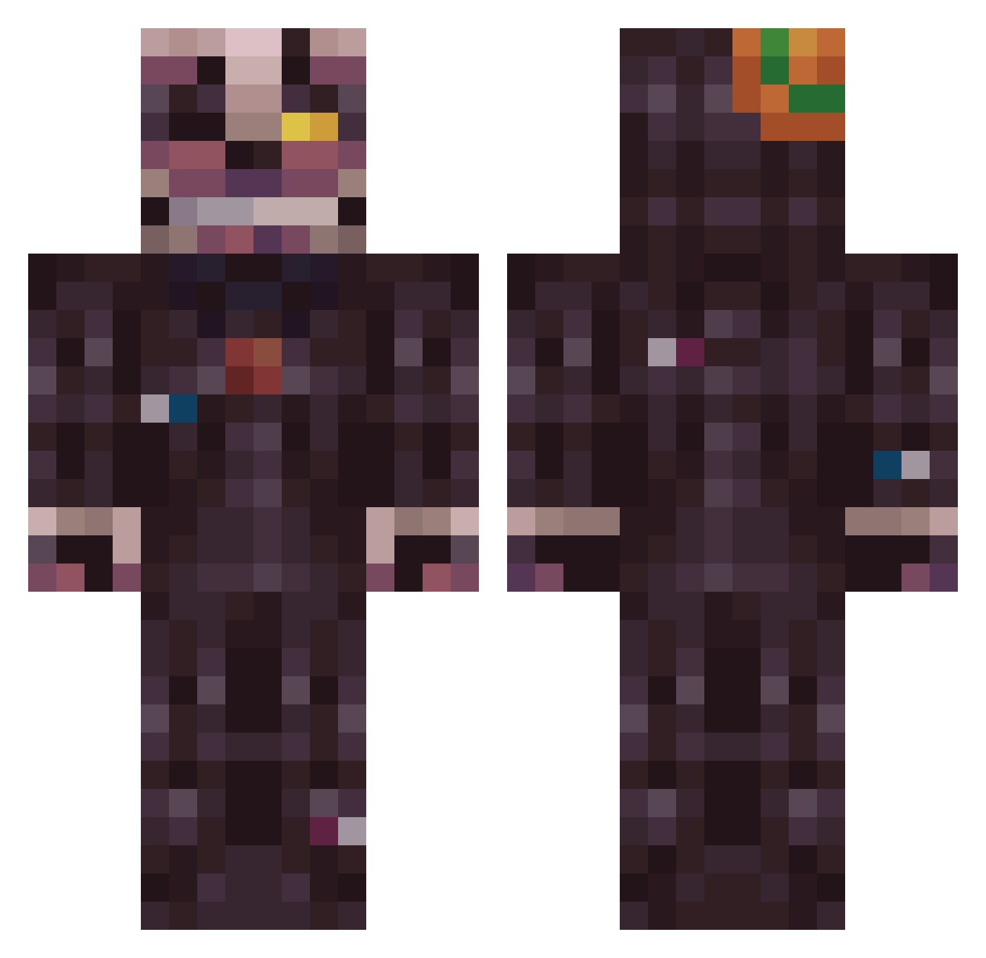 K_GLaD Minecraft skin, front and back view