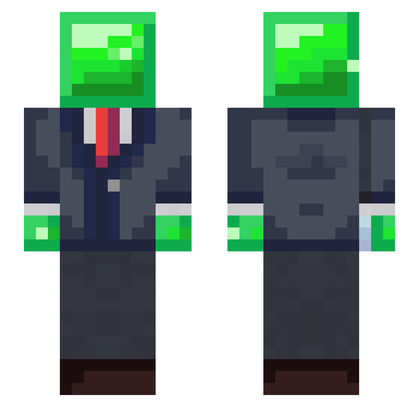 alex_elite Minecraft skin, front and back view
