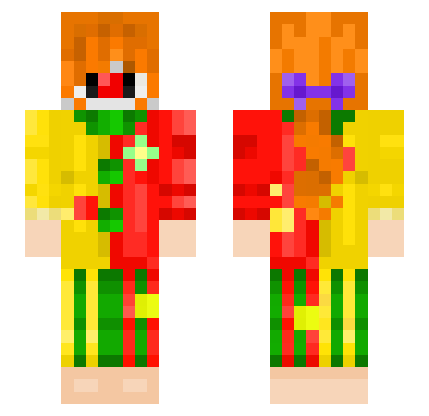BuckRuffler Minecraft skin, front and back view