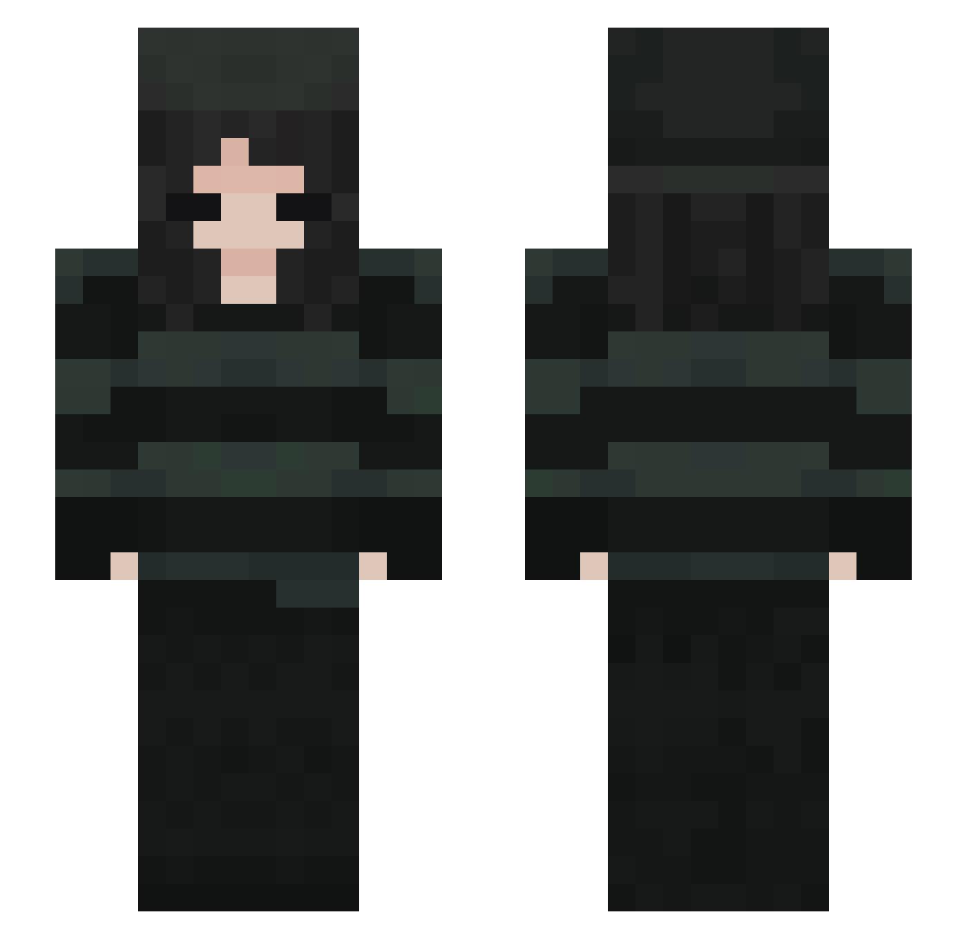 Zollvex Minecraft skin, front and back view