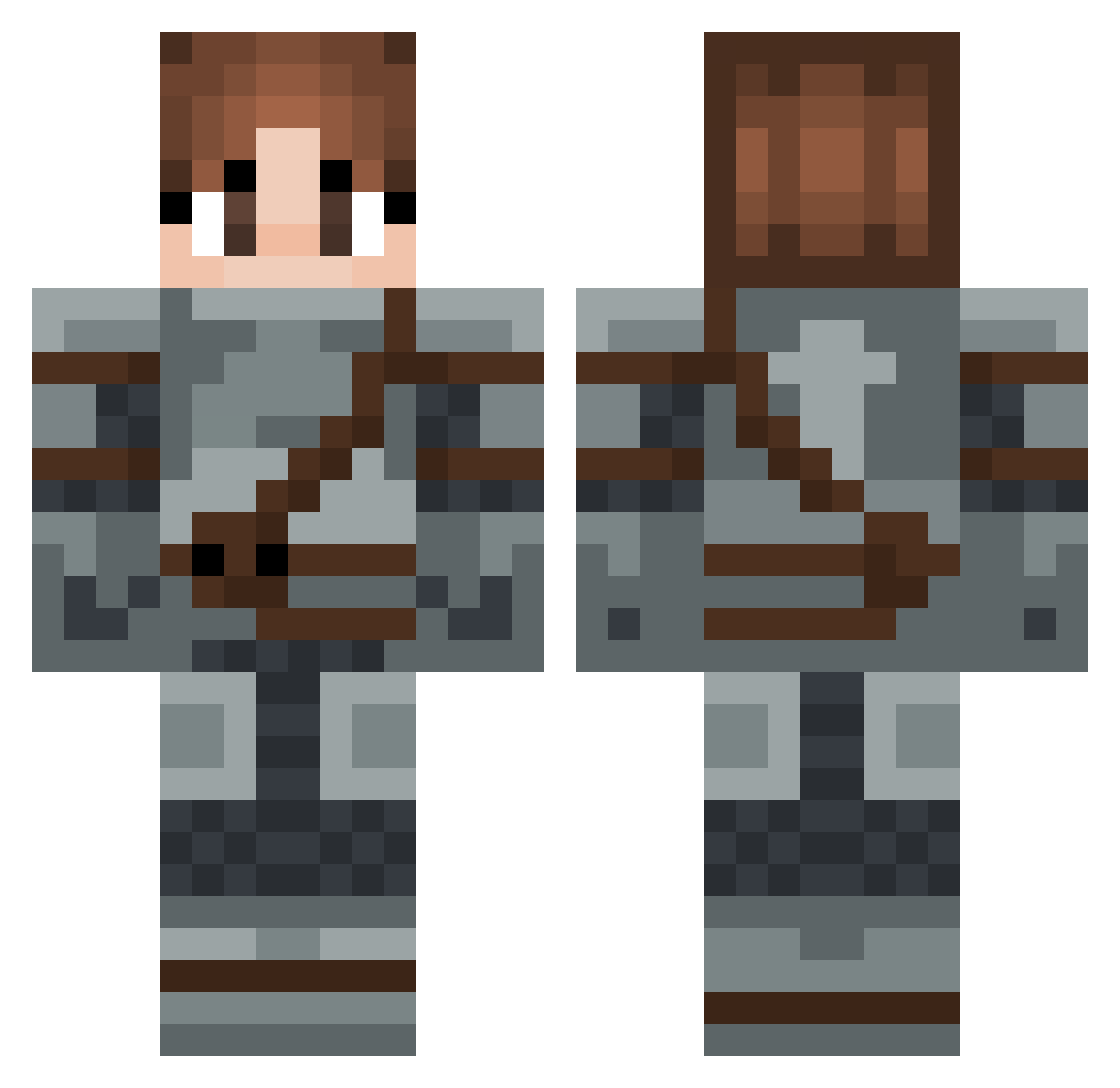 Samsuperham Minecraft skin, front and back view