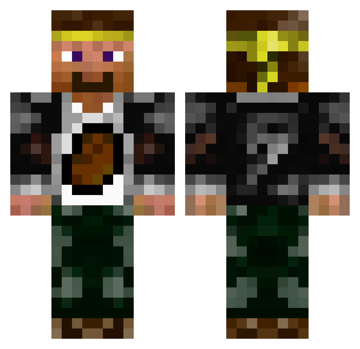 Hoolegan Minecraft skin, front and back view