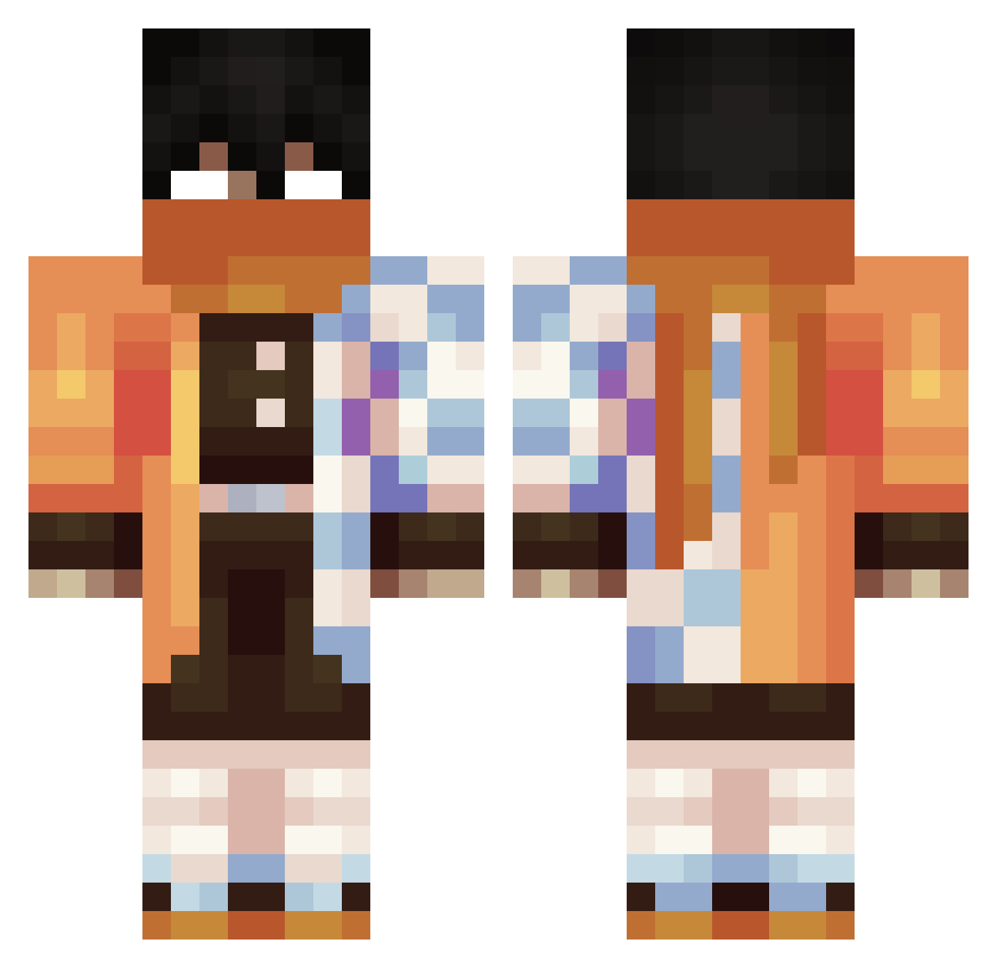 jinitaimeili Minecraft skin, front and back view