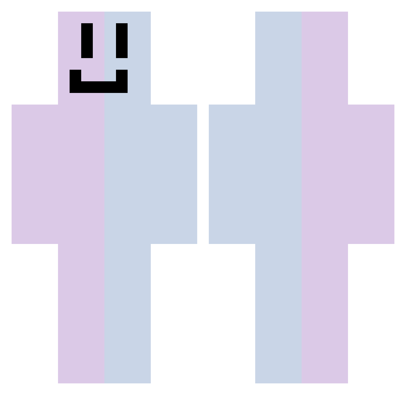 LayTur Minecraft skin, front and back view