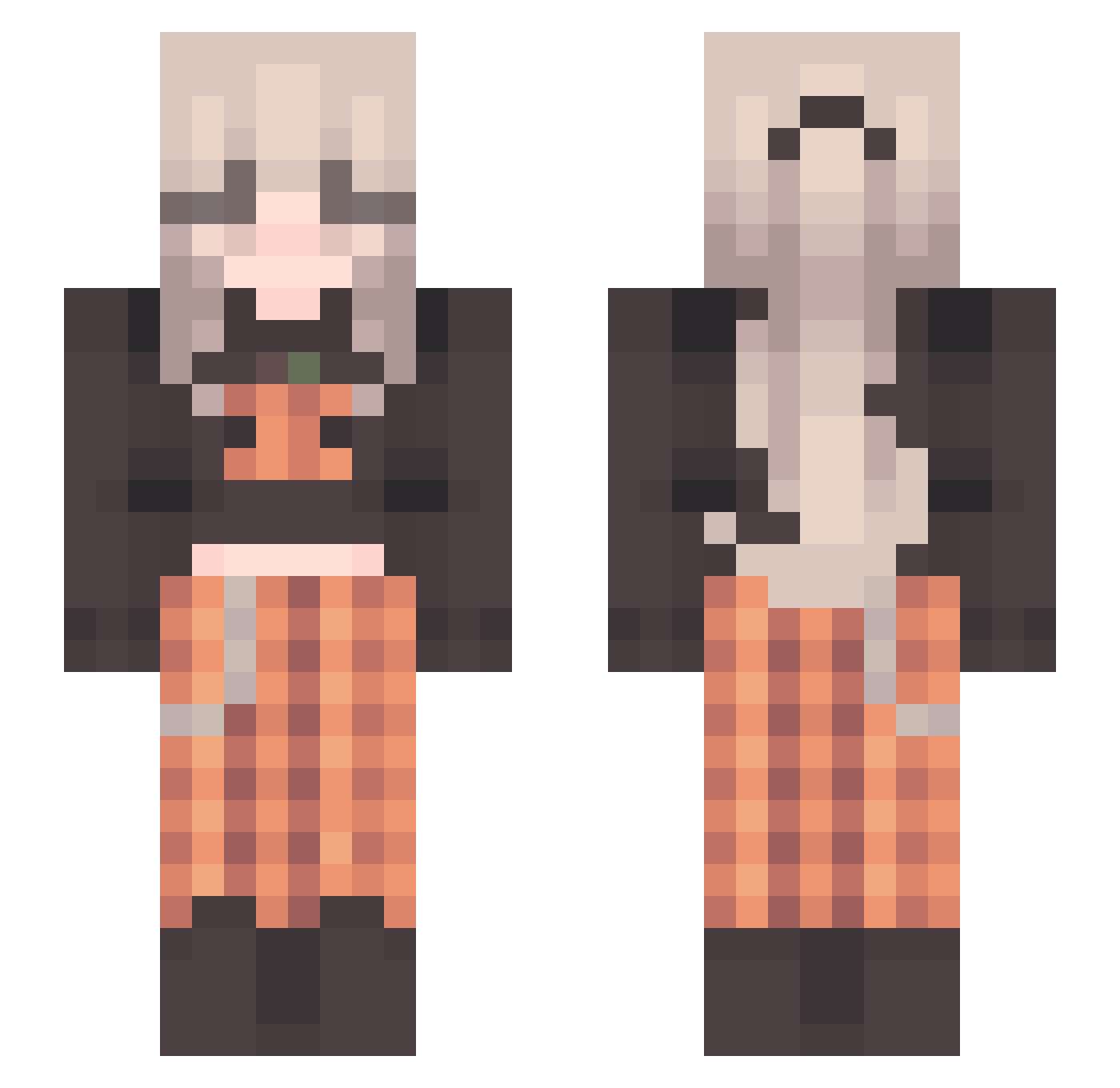OhSpooky_ Minecraft skin, front and back view