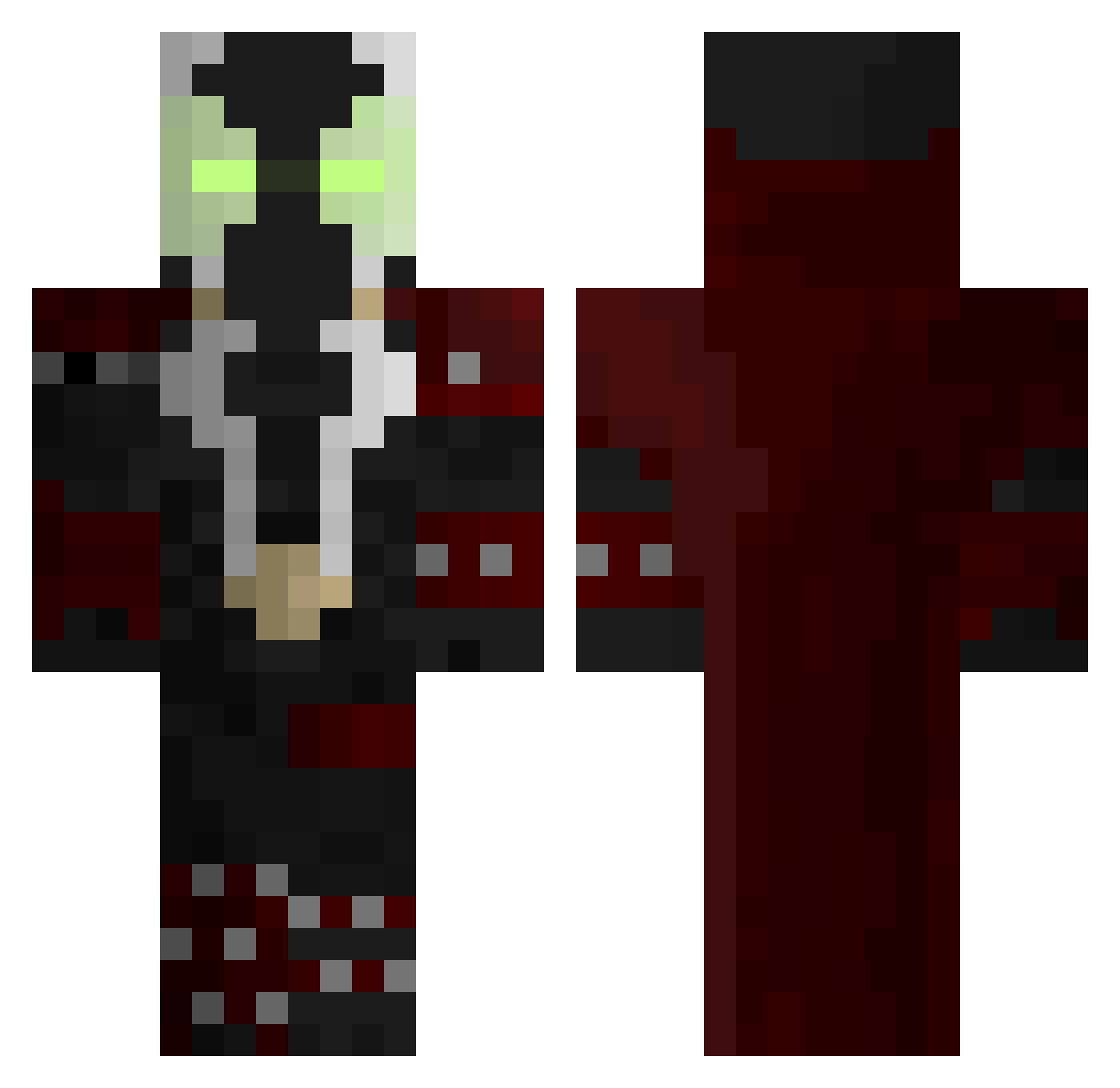 Piocho369 Minecraft skin, front and back view