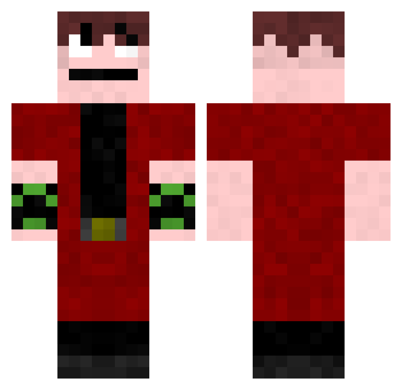 Droplets Minecraft skin, front and back view