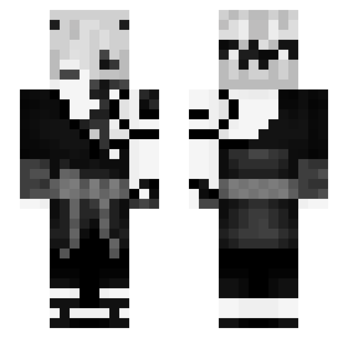 vozkl Minecraft skin, front and back view