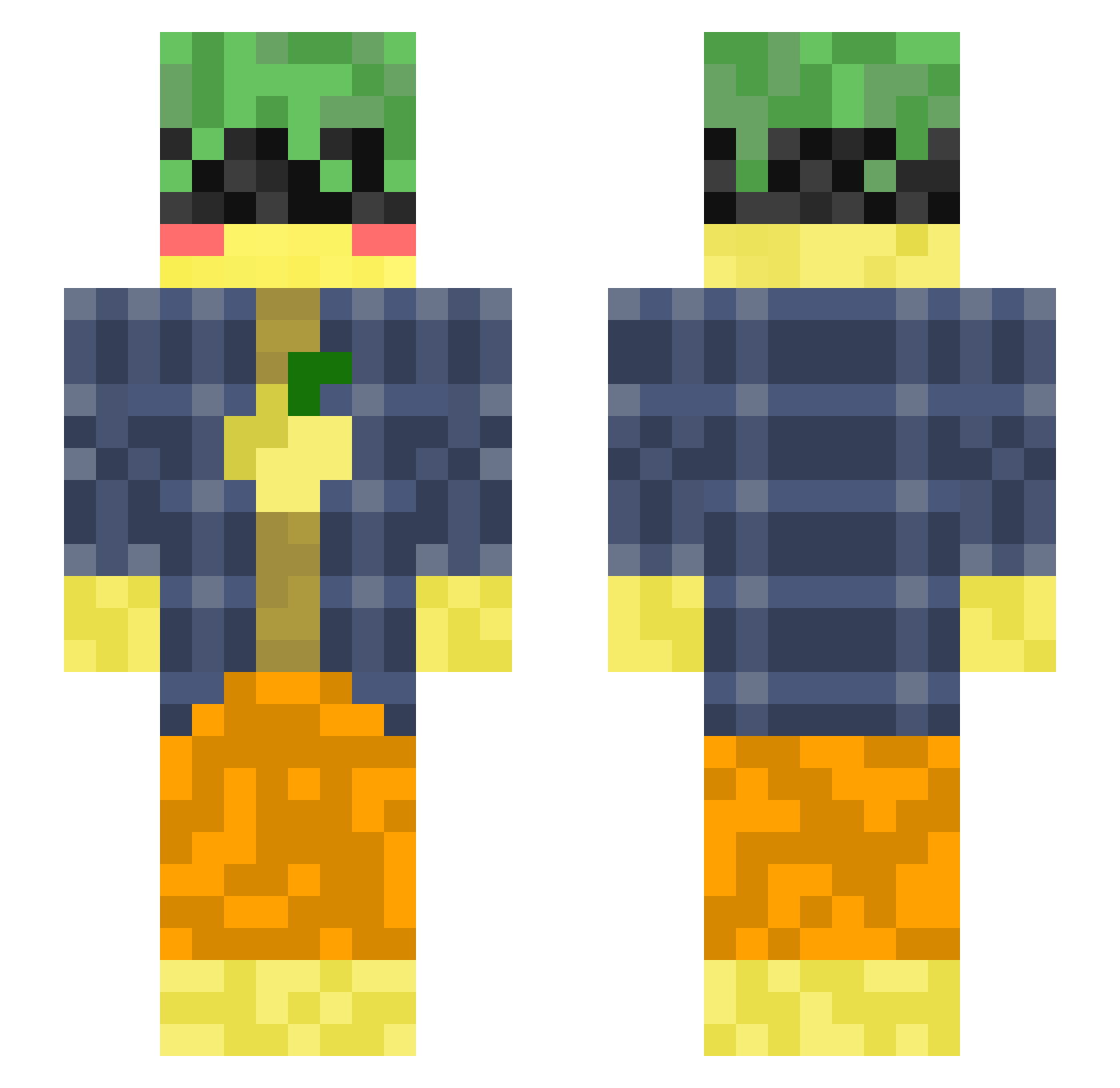 CLJ_HD Minecraft skin, front and back view