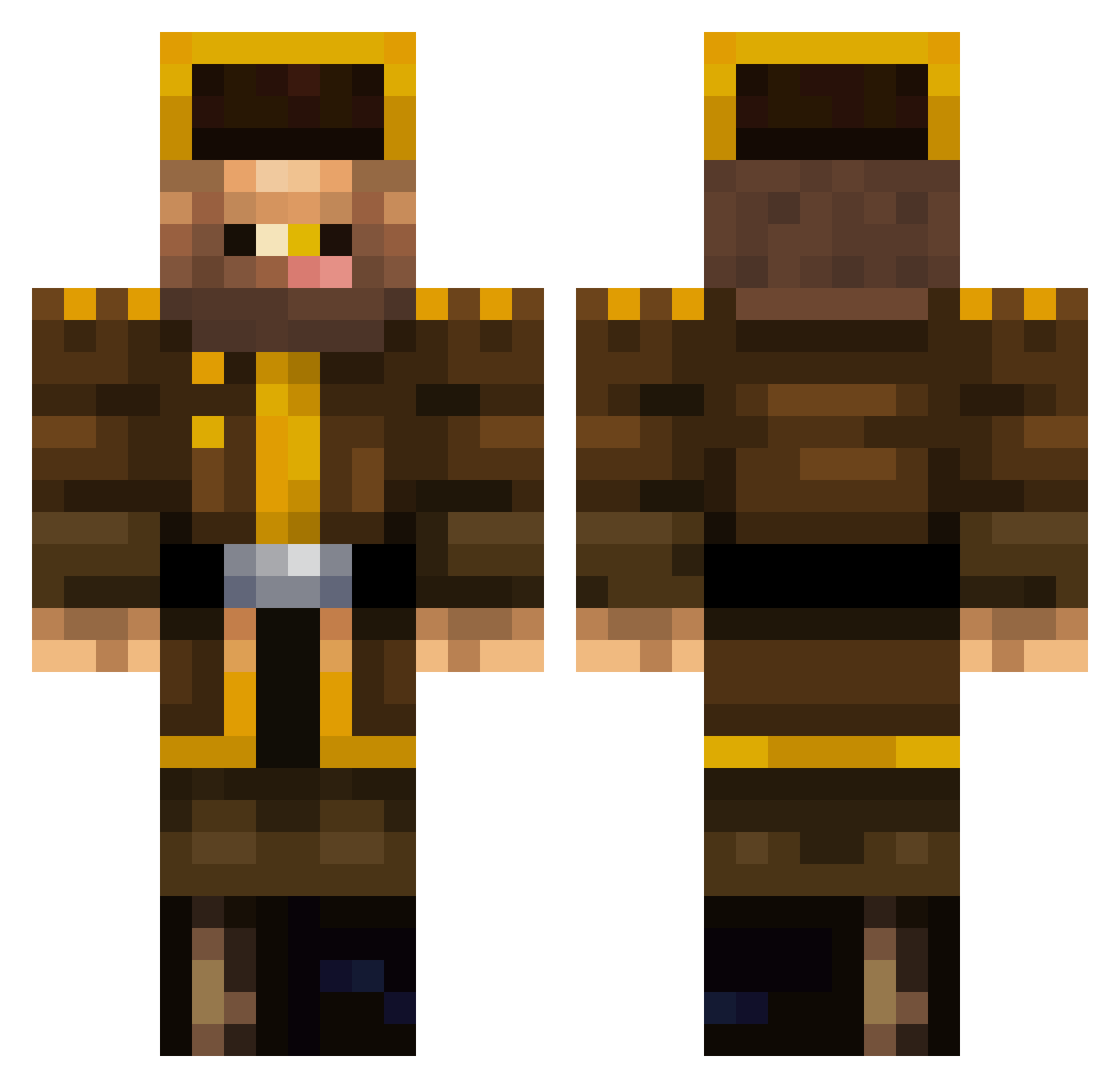 scurvy Minecraft skin, front and back view