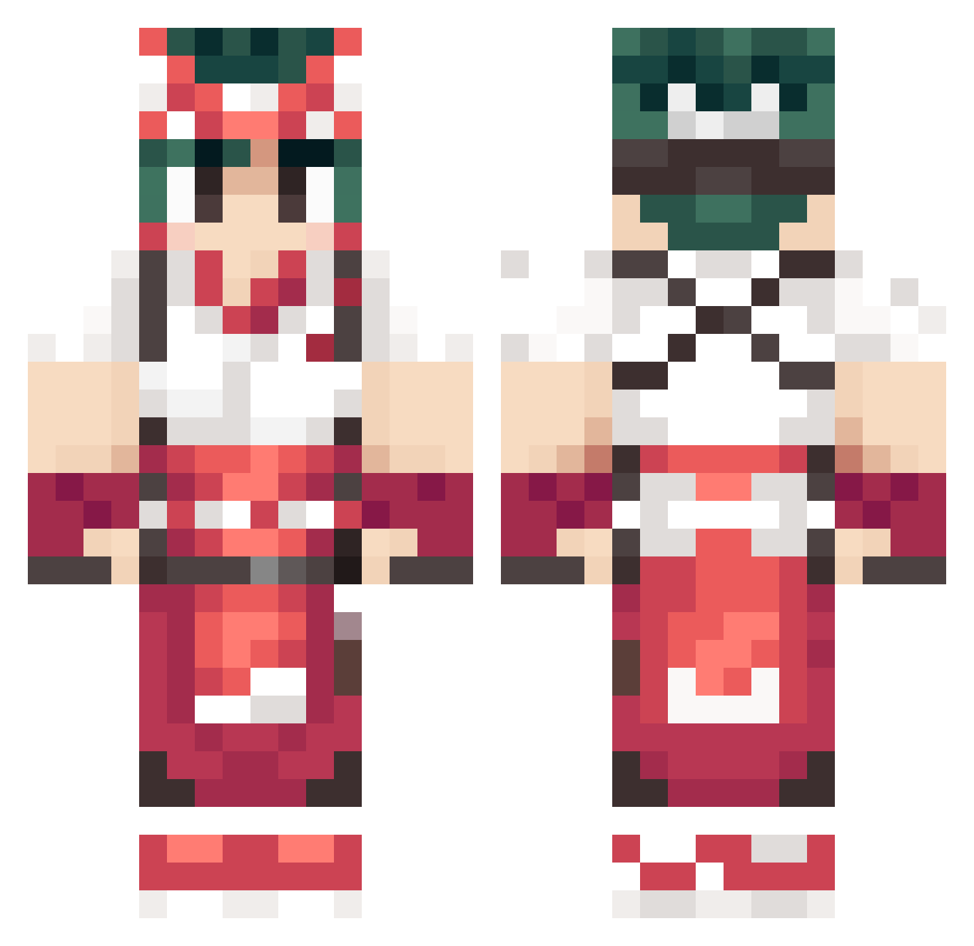 ArcticFox1T_YT Minecraft skin, front and back view