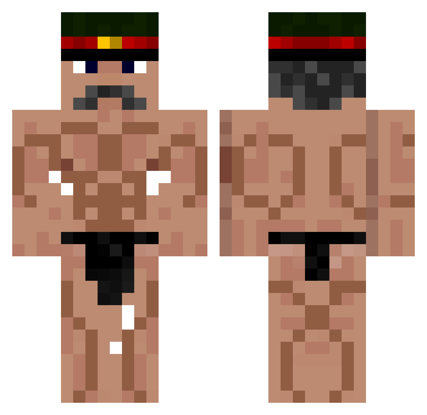 BaseBarbecue813 Minecraft skin, front and back view