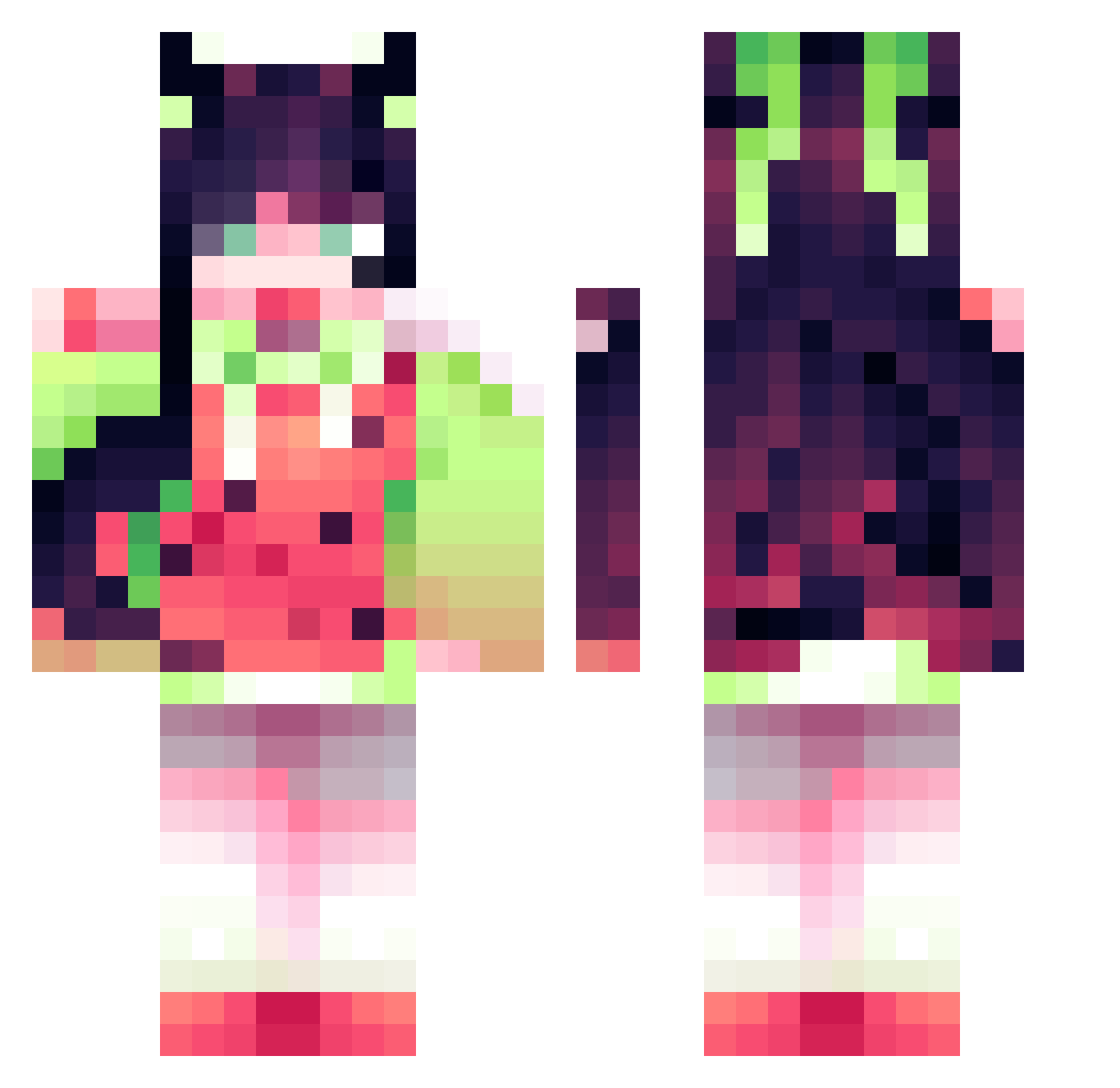 bella_arbuzik Minecraft skin, front and back view