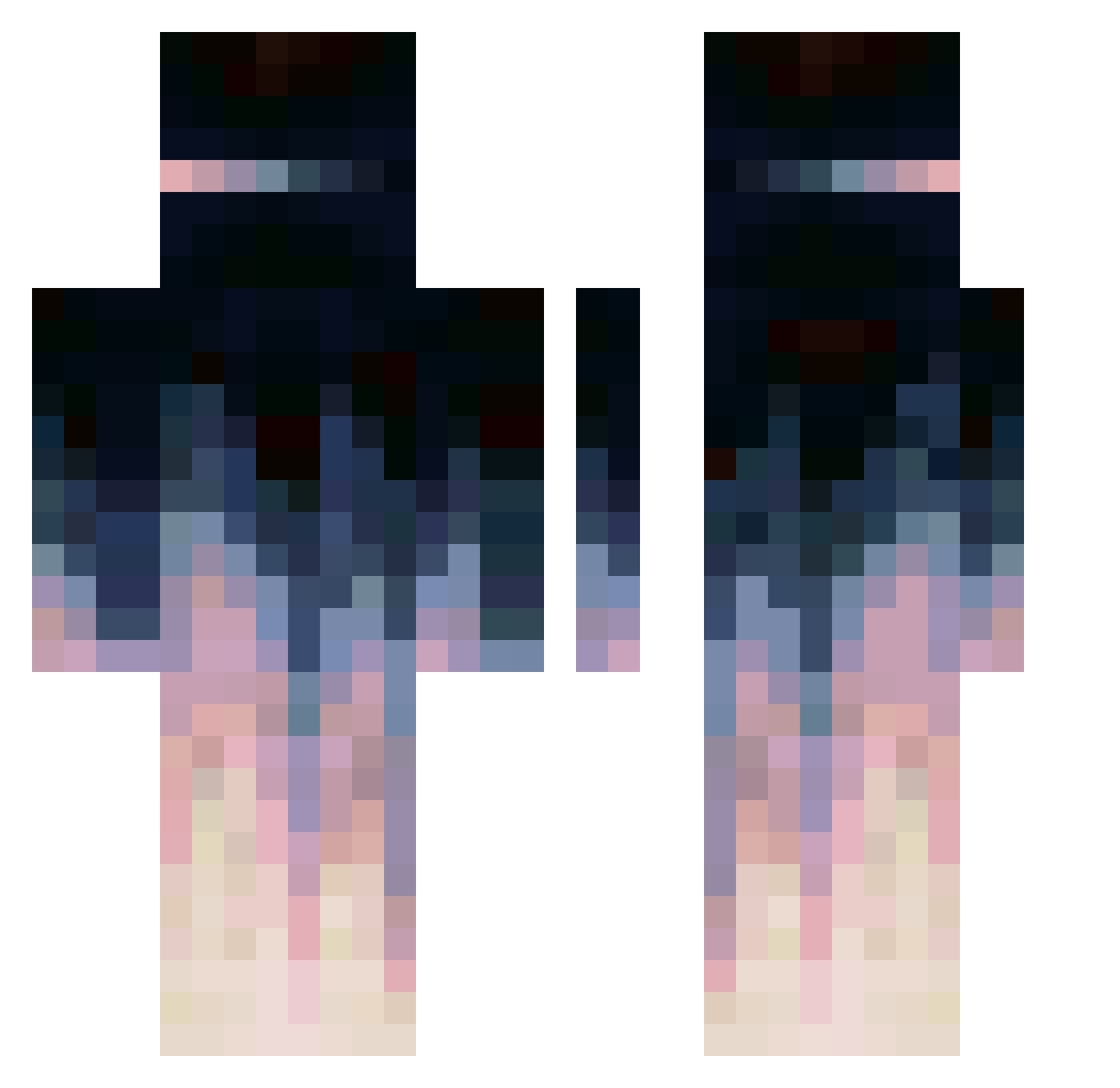 Welokay Minecraft skin, front and back view