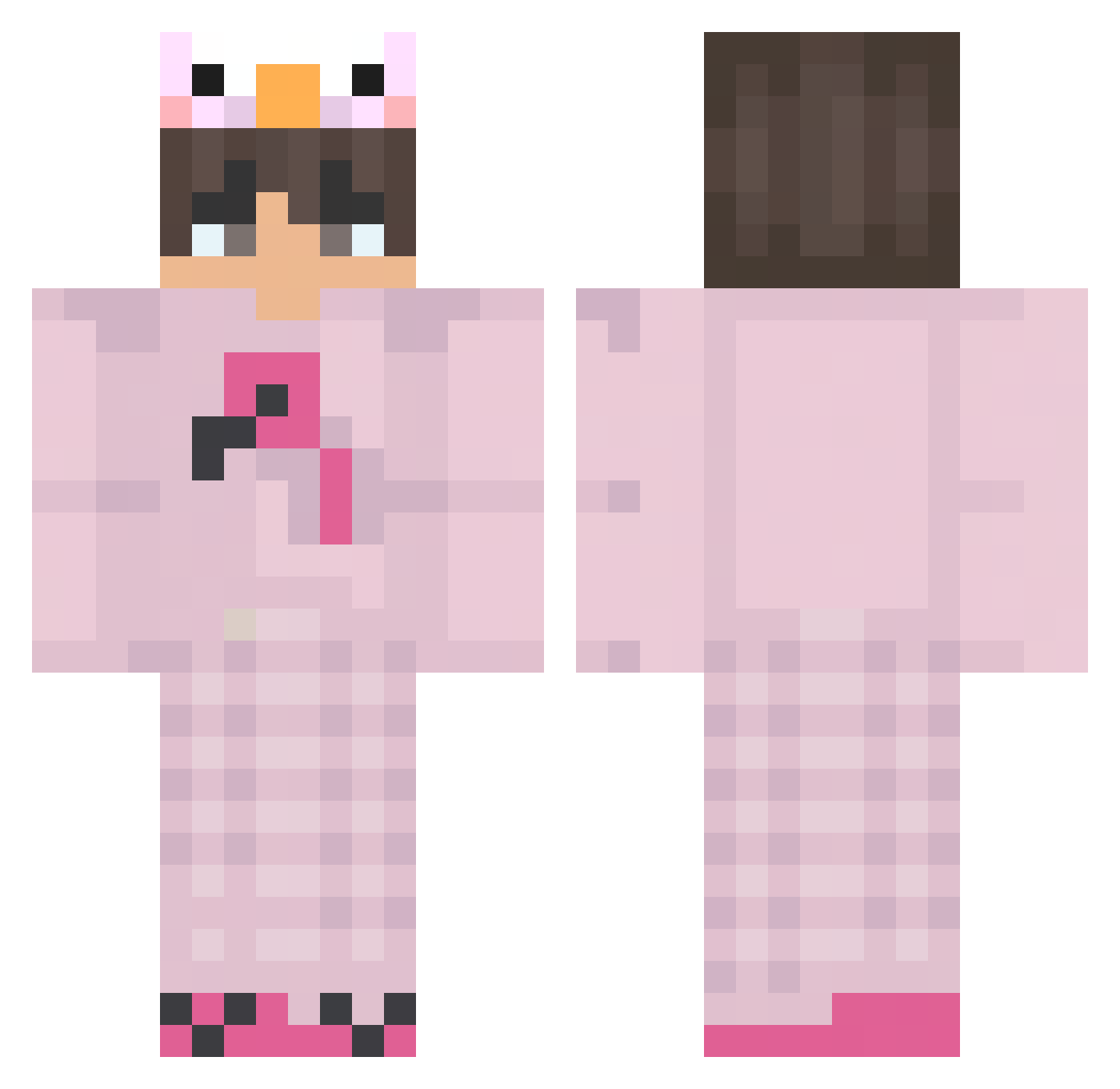 Patzssj Minecraft skin, front and back view