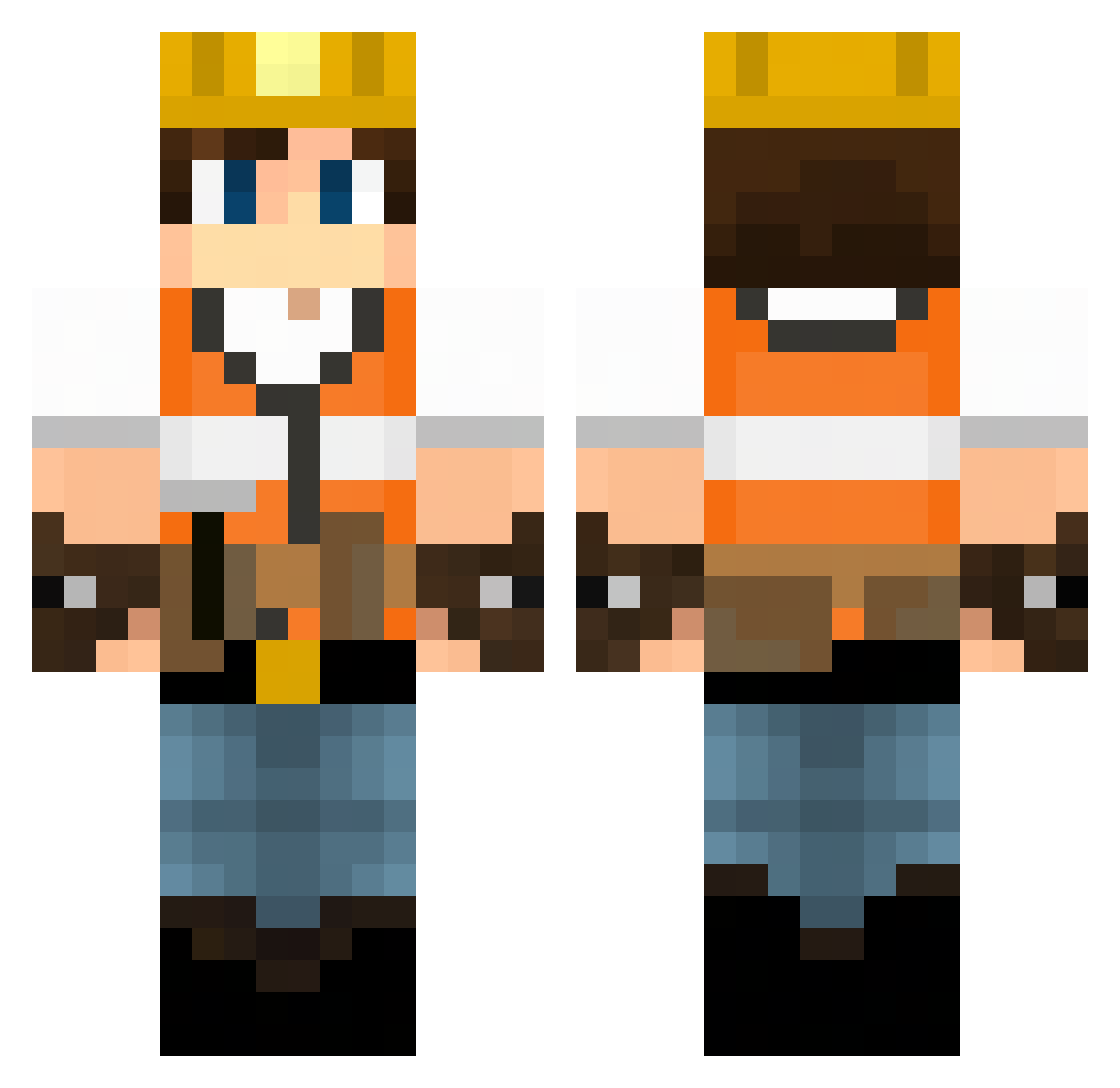 Blackirico Minecraft skin, front and back view