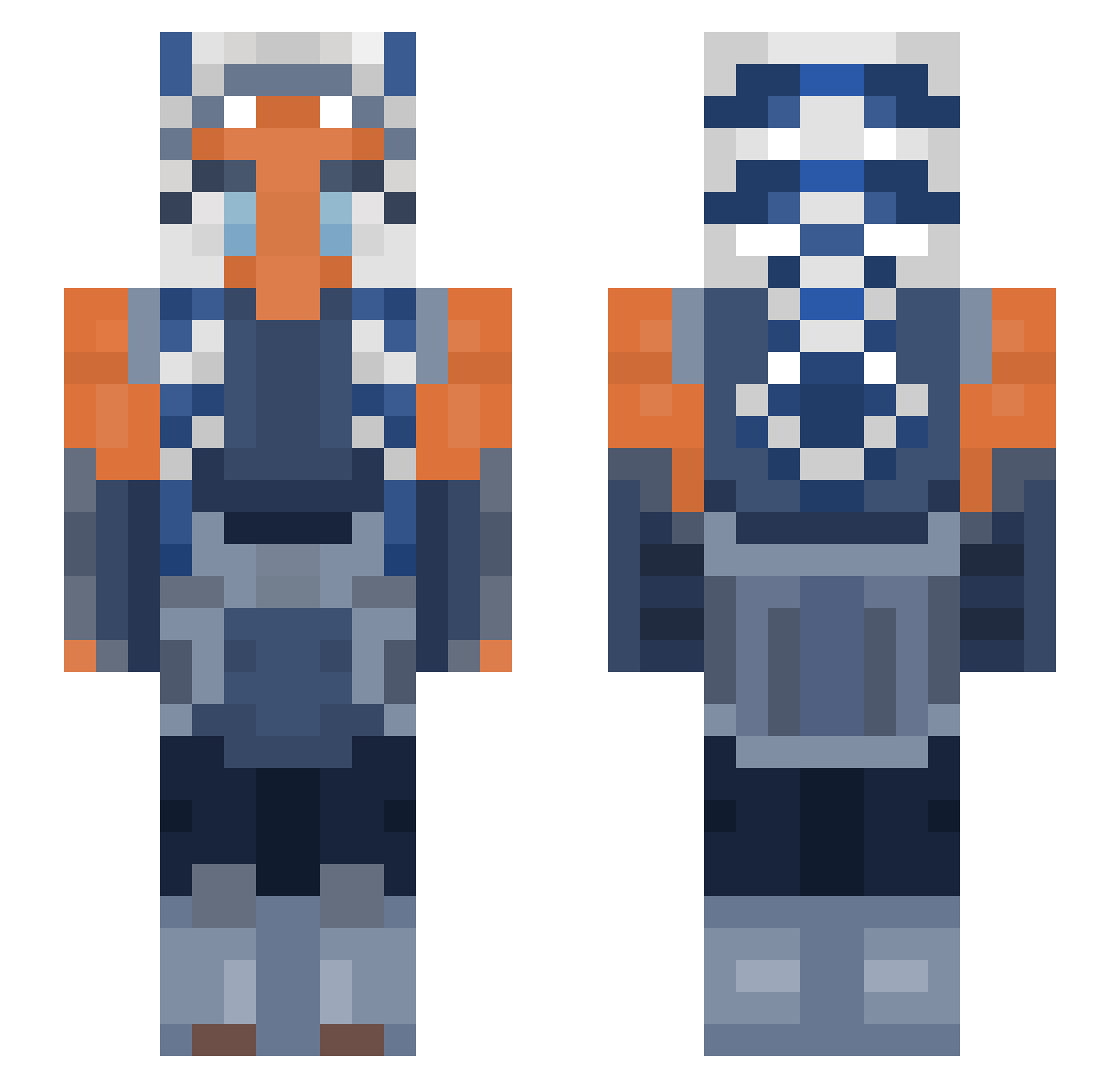karma232 Minecraft skin, front and back view